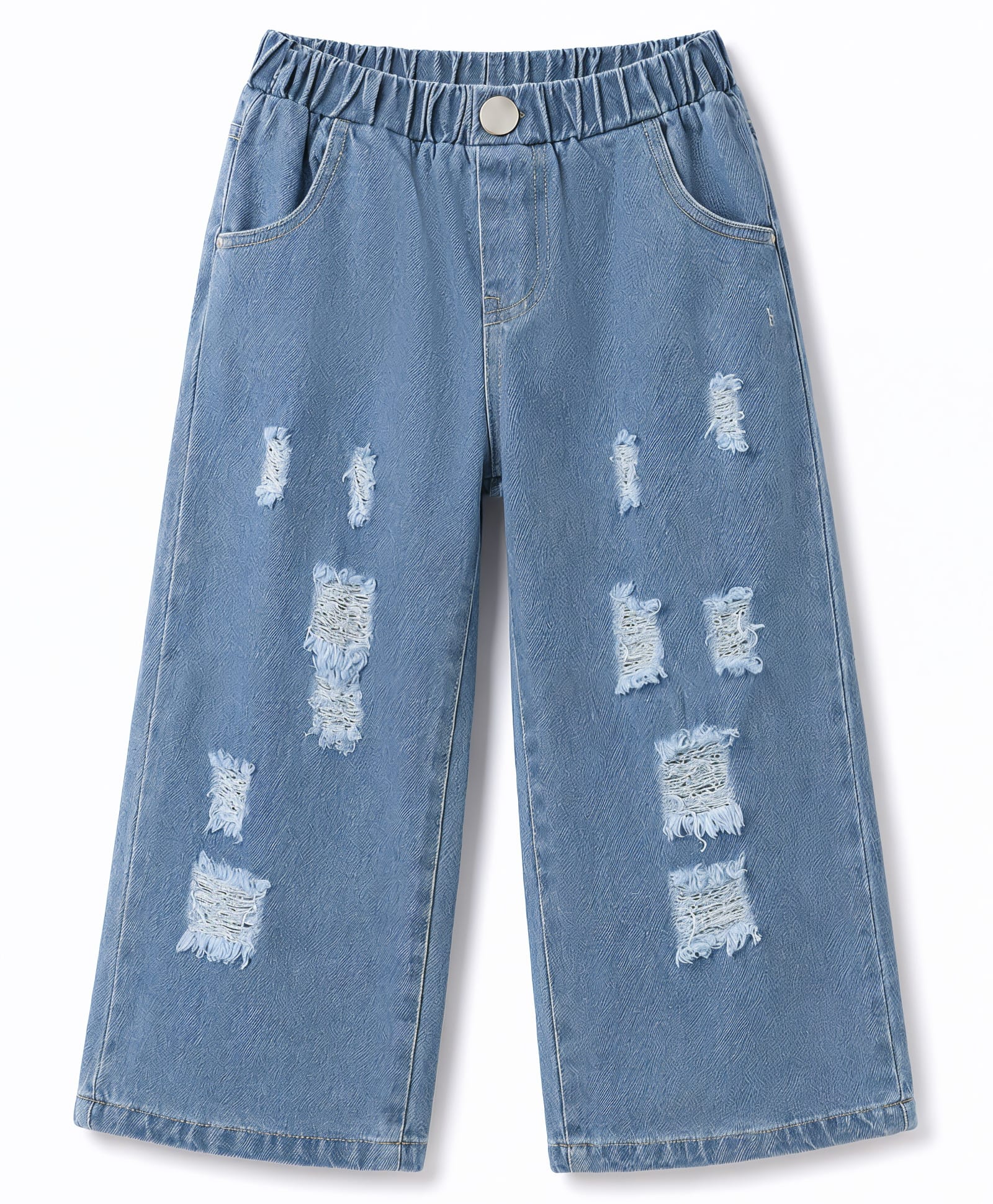 Mark & Mia Full Length Distressed Washed Jeans - Light Blue-picture-22