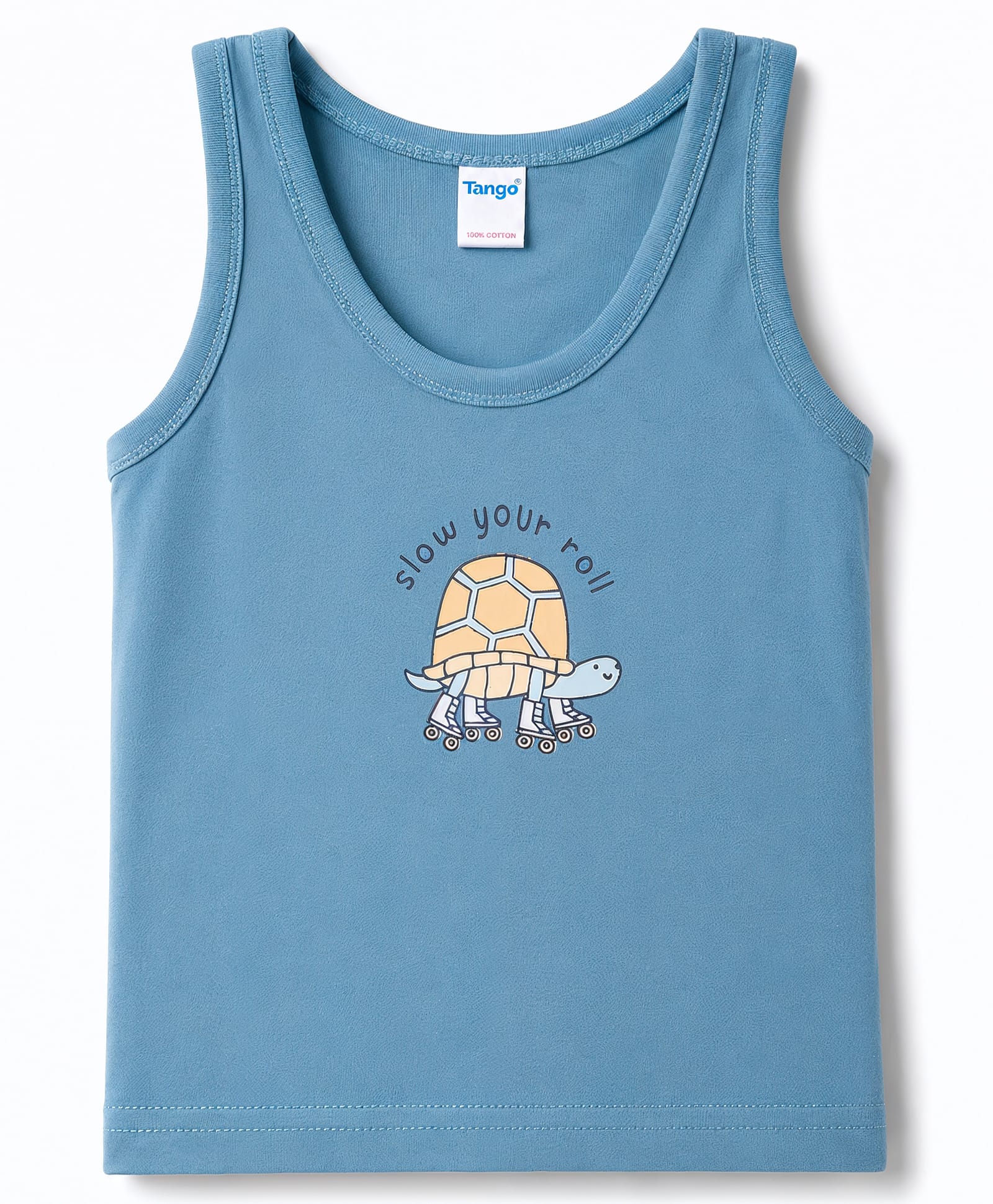 Tango Sinker Knit Sleeveless Turtle Printed Vest - Blue-picture-30
