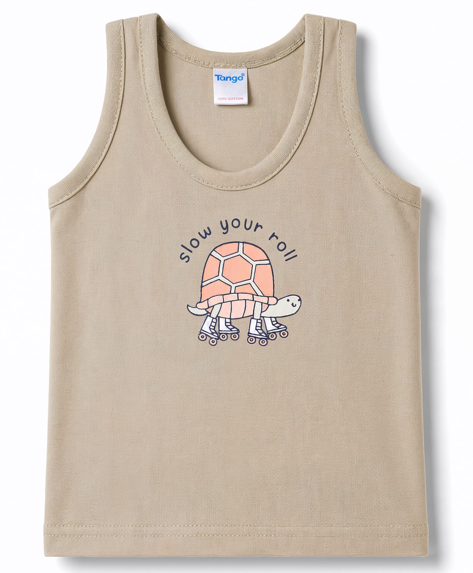 Tango Sinker Knit Sleeveless Turtle Printed Vest - Grey-image-31