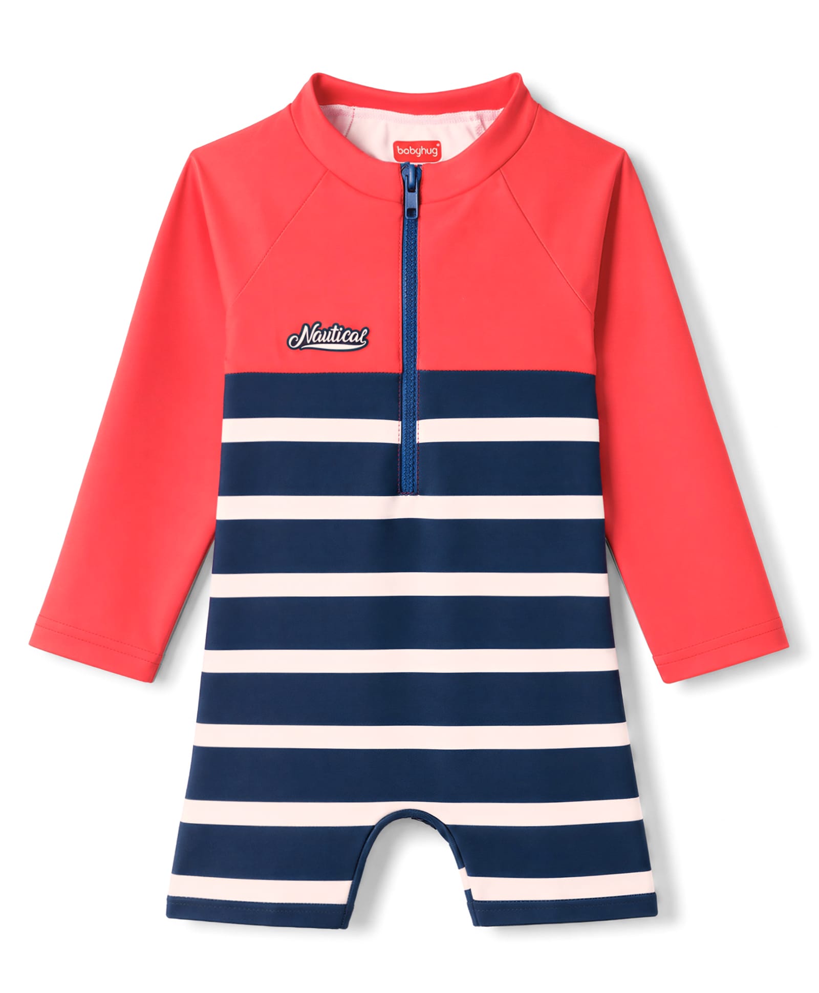 Babyhug Water Repellent Full Raglan Sleeves Legged Swimsuit - Navy-image-11