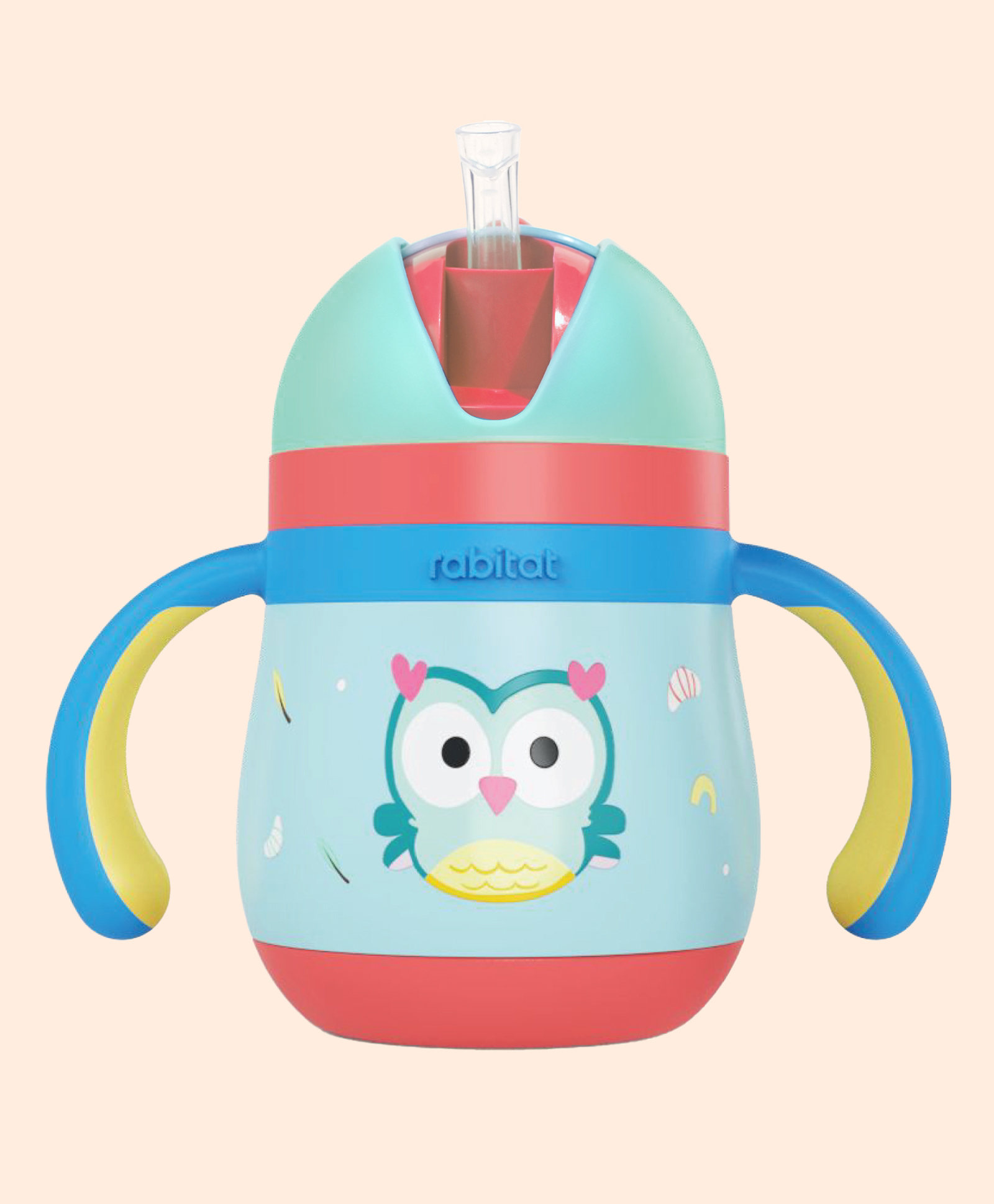 Rabitat Gravity EasyFlow Sipper Sky Hoot Print - 360 ml-image-34