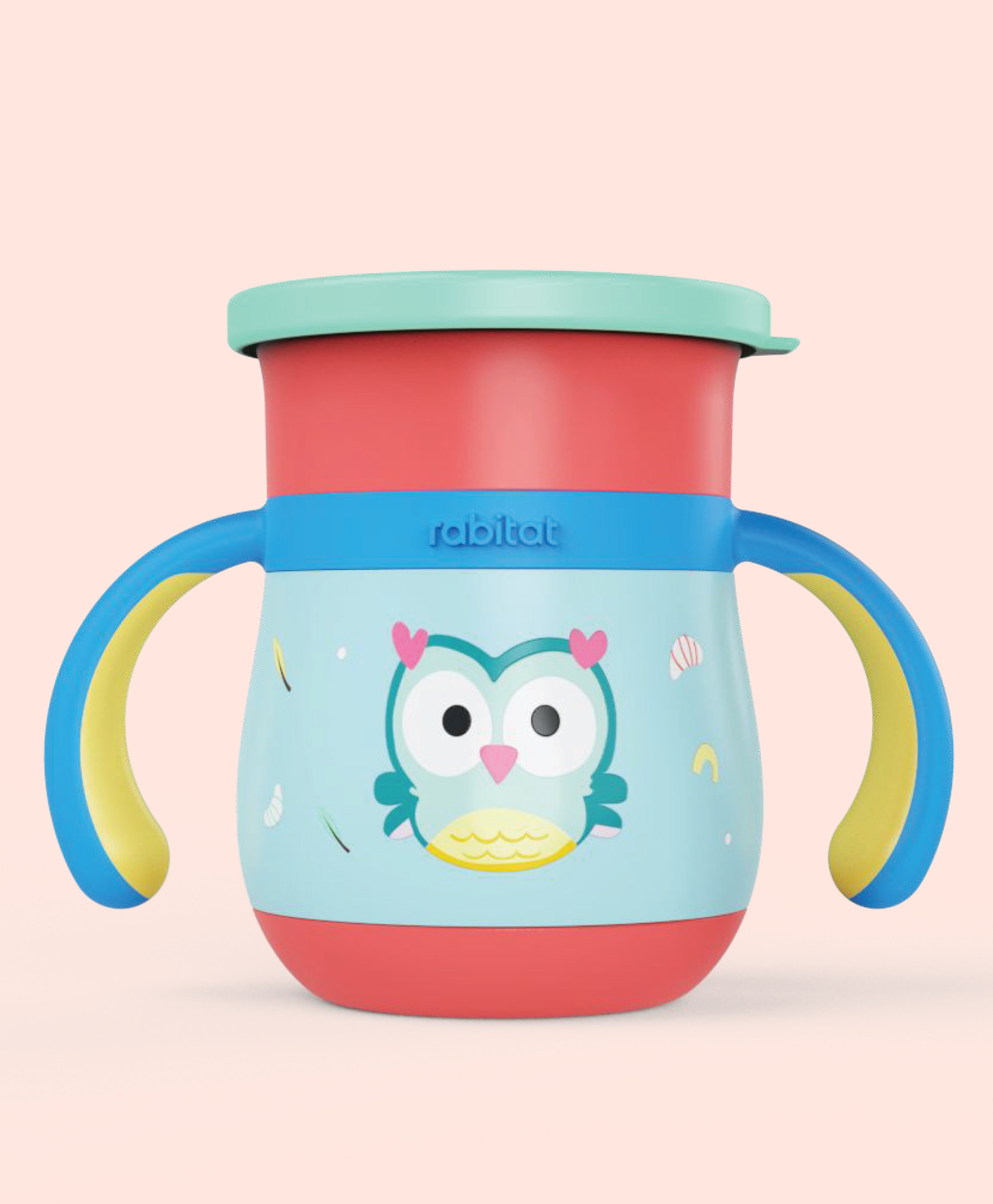 Rabitat Sip Around Stainless Steel Cup Sky Hoot Aqua Blue - 390 ml-image-45