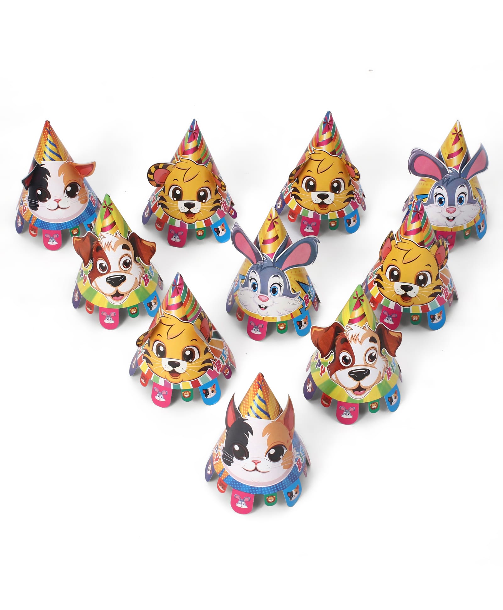 fab n funky Animal Theme U Shape 3D Party Caps for Kids Pack of 10| Colorful Birthday Head Caps for Theme Parties| Lightweight Paper Caps for Birthday Celebration and Fun Activities-picture-13