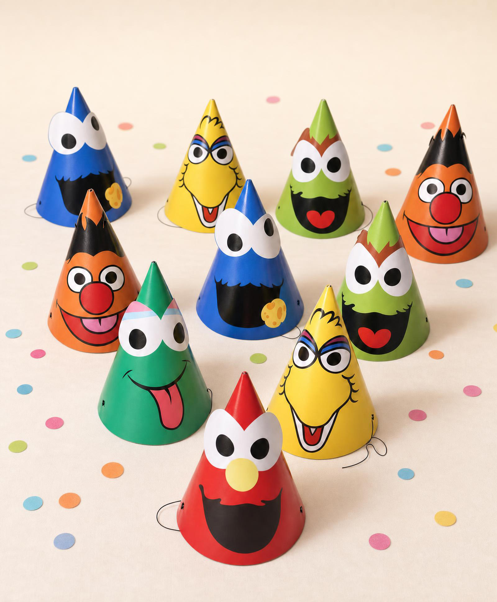 fab n funky Funny Eye Cartoon Party Caps for Kids Pack of 10| Colorful Birthday Celebration Head Caps| Lightweight Paper Caps for Party Games, Theme Parties and Fun Events-picture-23