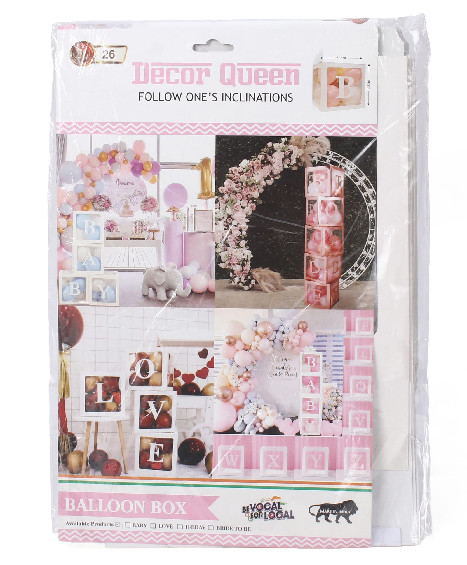 First Birthday Decoration Boxes with Letters ONE - Set of 3| Transparent Balloon Cubes for Baby Shower| 1st Bday Party Supplies| Photo Shoot Background| Cake Smash Decor| Easy to Assemble-image-20