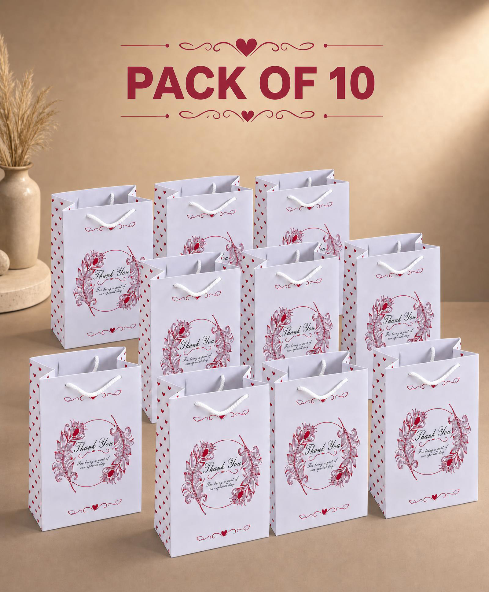 fab n funky Thank U Theme Return Gift Paper Bag with Rope Handle - Pack of 10| Party Favour Bags-picture-11