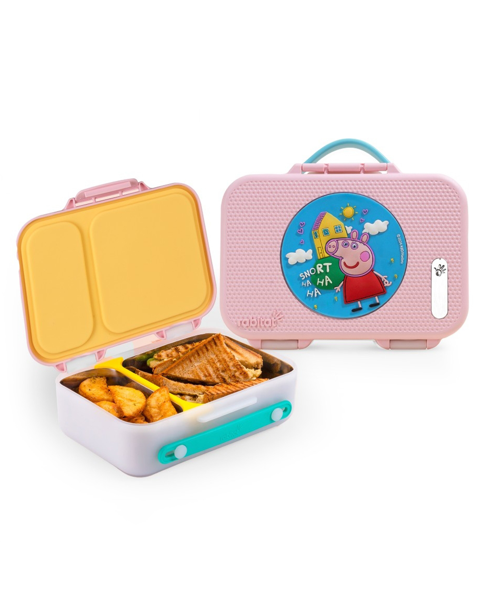 Rabitat Munchbee Pro Sweet Home Steel Peppa Pig Lunch Box - Pink-image-6