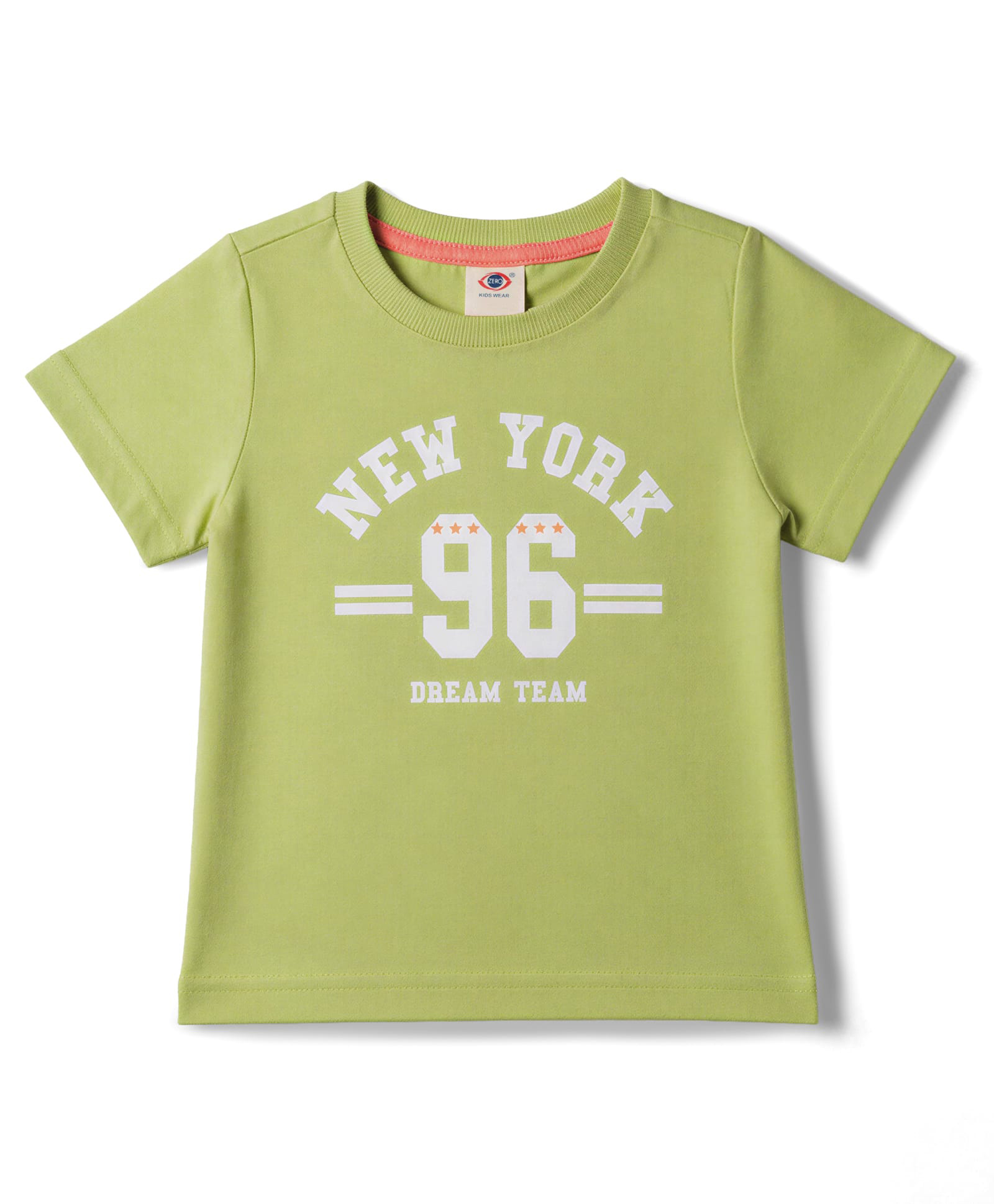 Zero Sinker Knit Half Sleeves Text Printed T-Shirt- Green-image-15