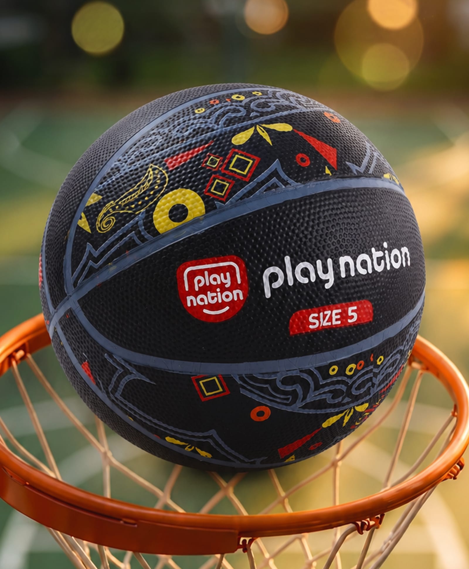 Play Nation Basketball - Size 5 - Black| Lightweight Soft Play Ball| Textured Surface for Easy Grip| Indoor & Outdoor Play| Improves Hand-Eye Coordination & Active Fun| Indoor Outdoor Fun-picture-43