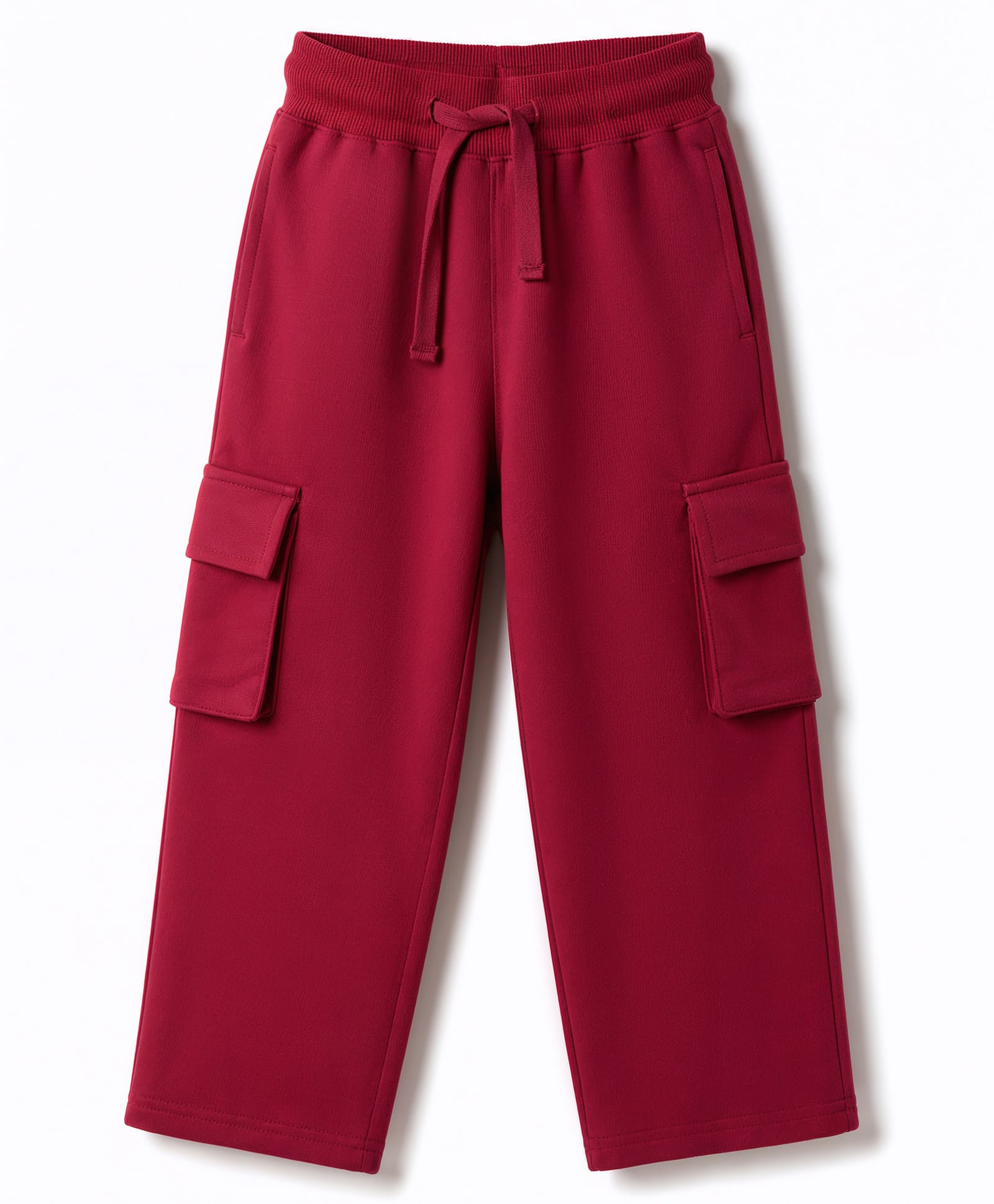 Pine Kids Knit Full Length Lounge Pant With Cargo Pockets - Red-image-47