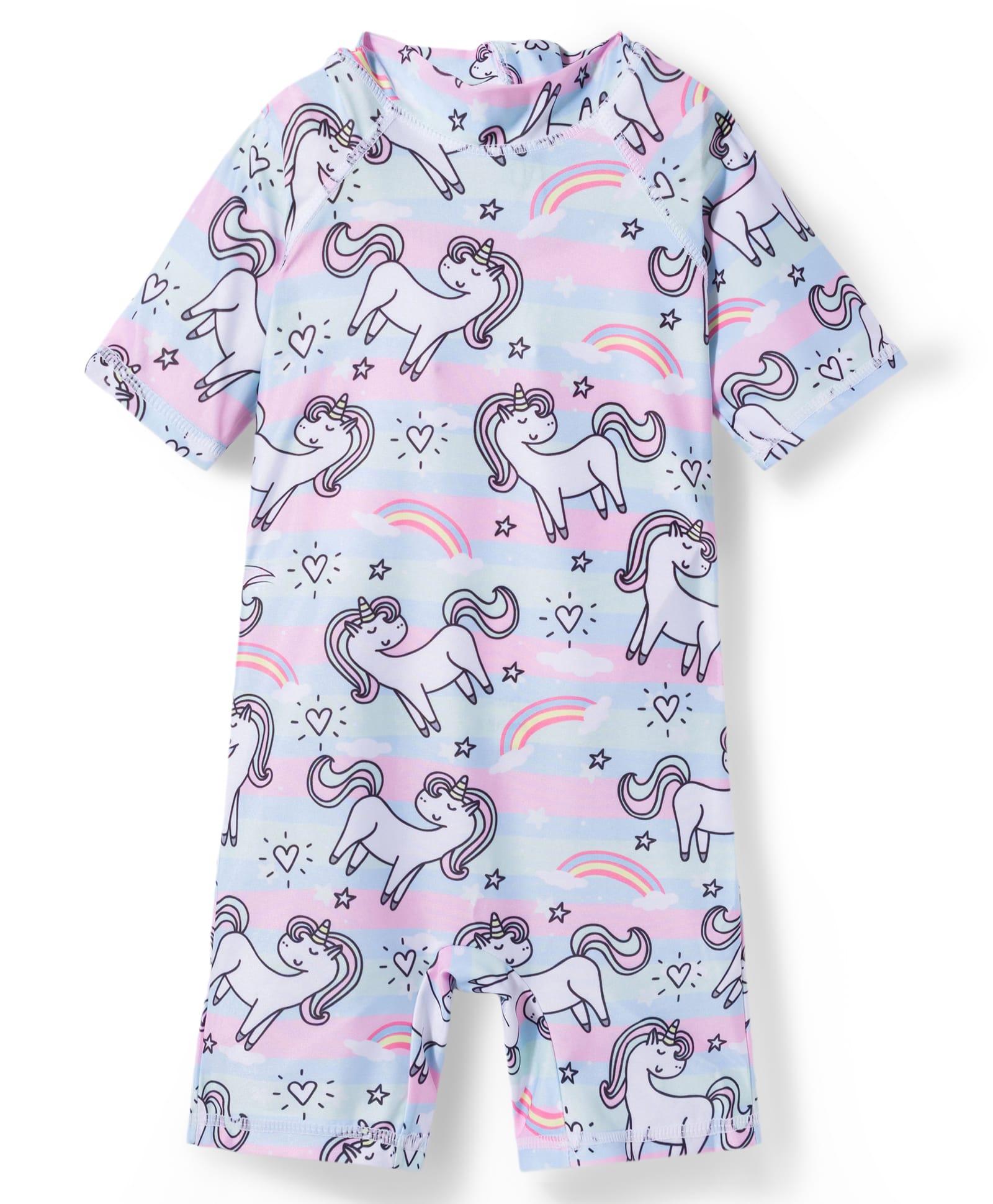 KIDLINGSS Half Raglan Sleeves Unicorn Printed Legged Swimsuit - Blue-image-22
