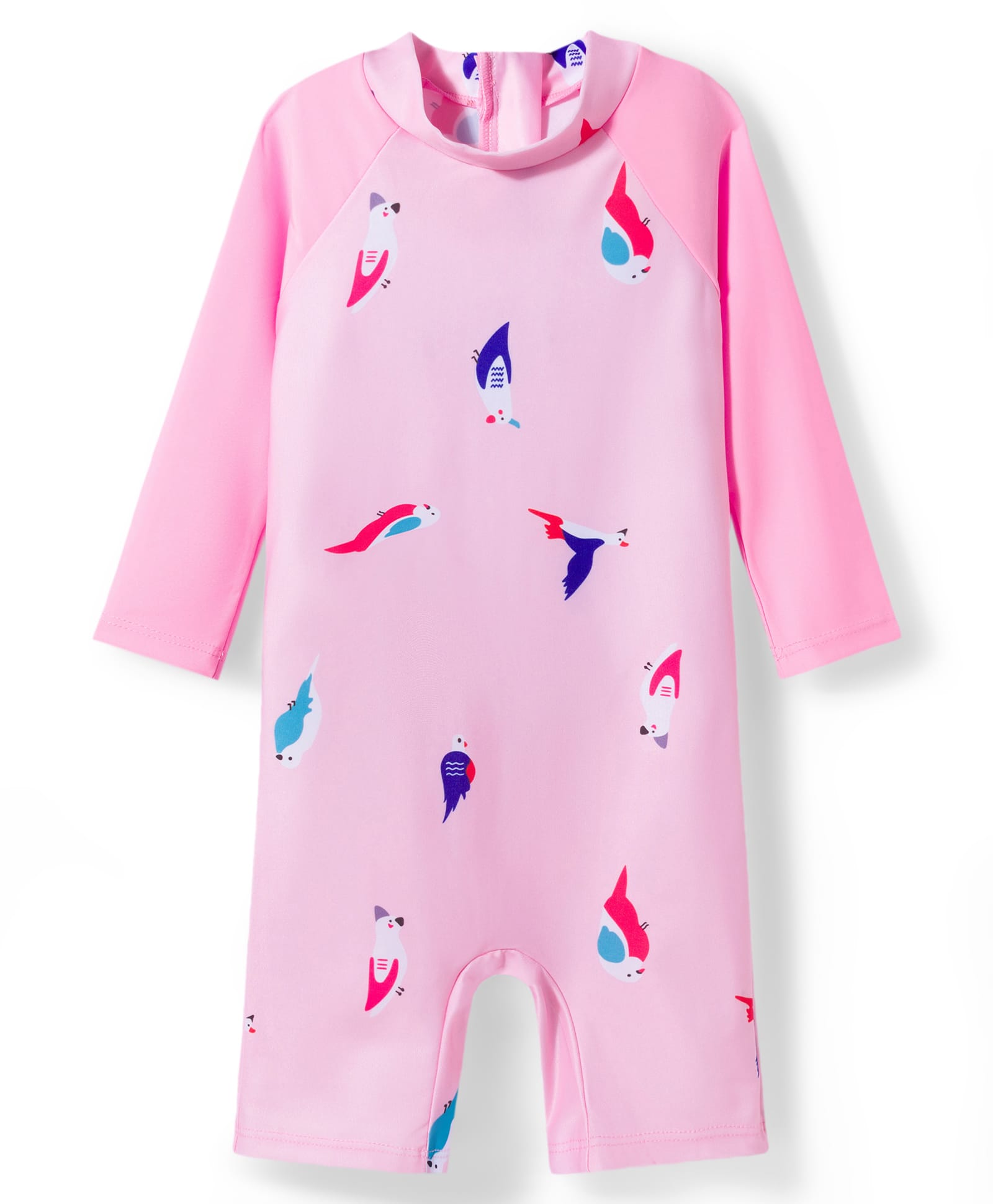 KIDLINGSS Raglan Sleeves Birds Printed Legged Swimsuit - Pink-image-24