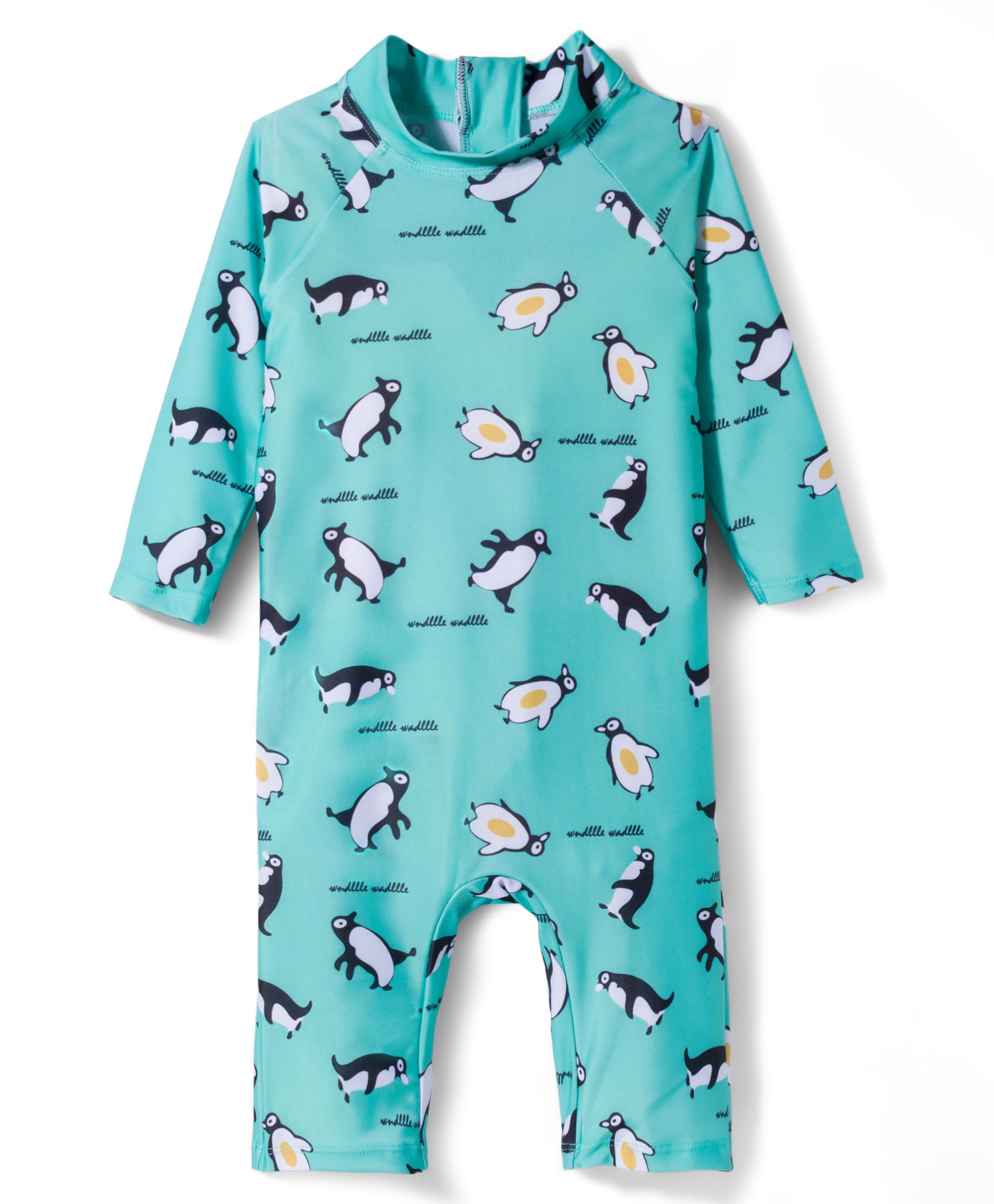 KIDLINGSS Full Sleeves Green Printed Swim Suit - Green-image-1
