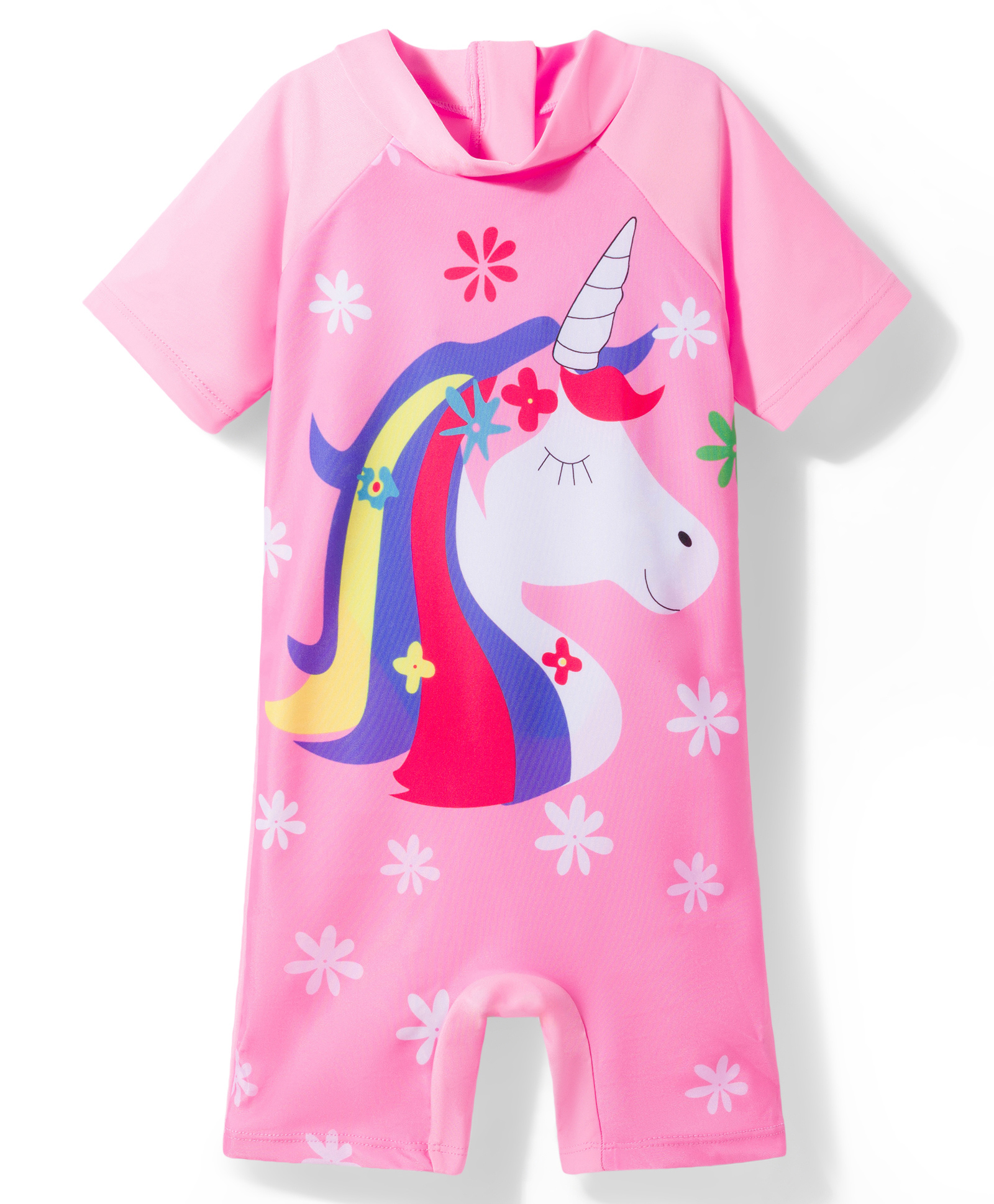 KIDLINGSS Full Sleeves Unicorn Printed Swim Suit - Pink-image-47