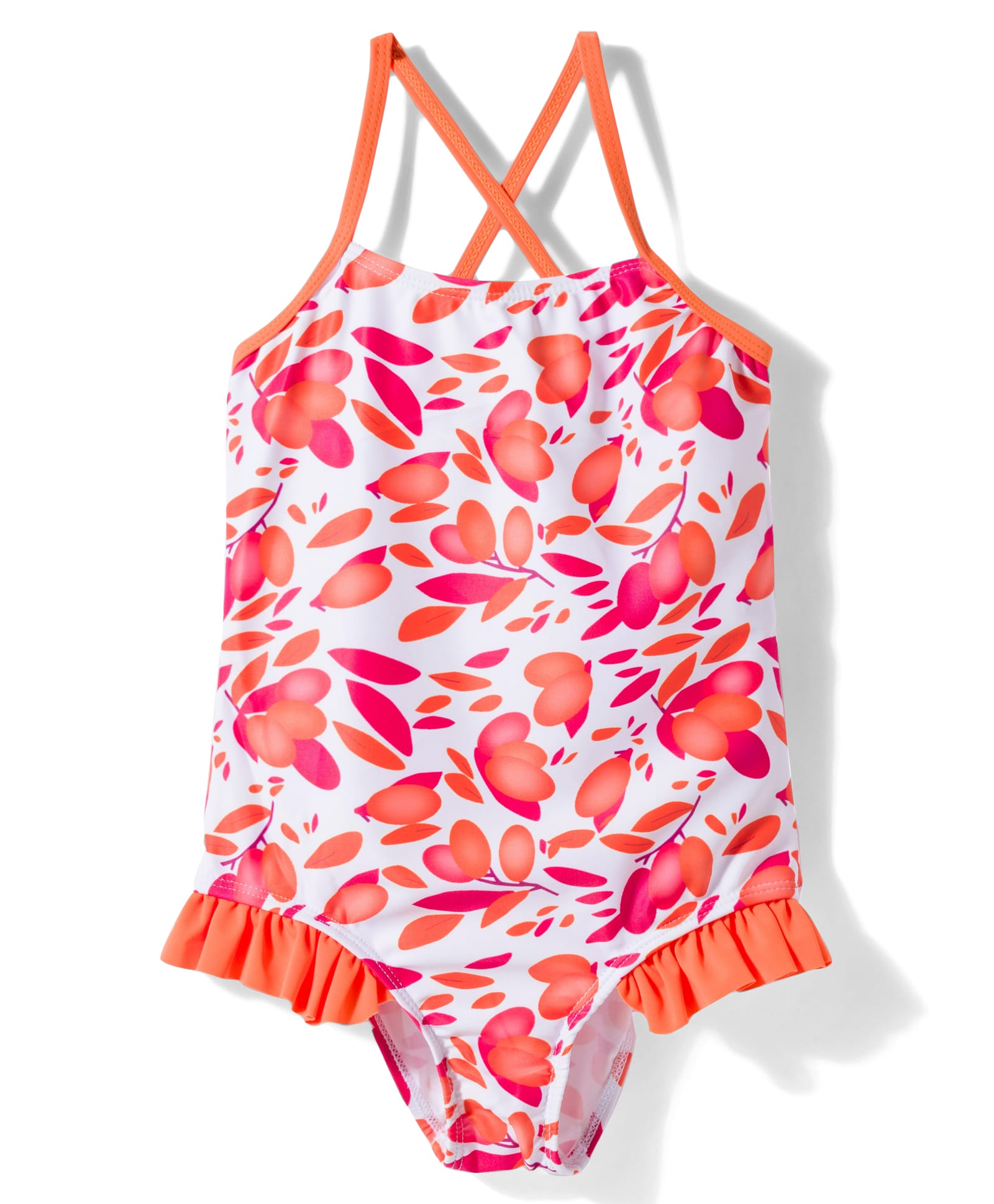 KIDLINGSS Sleeveless Leaves Printed Swimsuit - Orange-image-21
