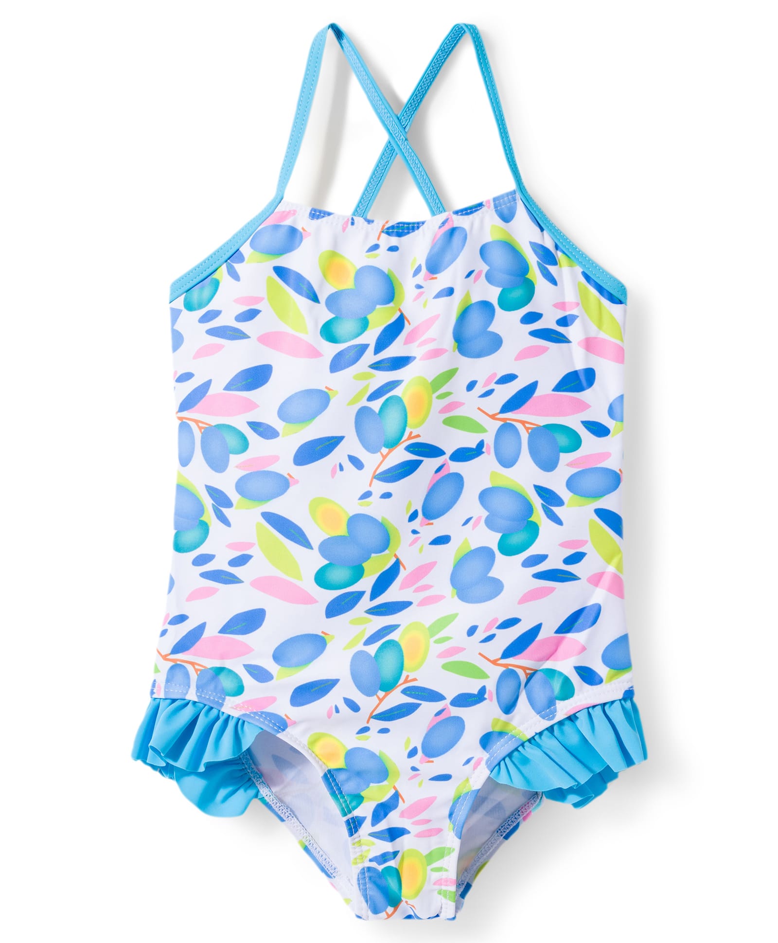KIDLINGSS Sleeveless Leaves Printed Swimsuit - Blue-image-6