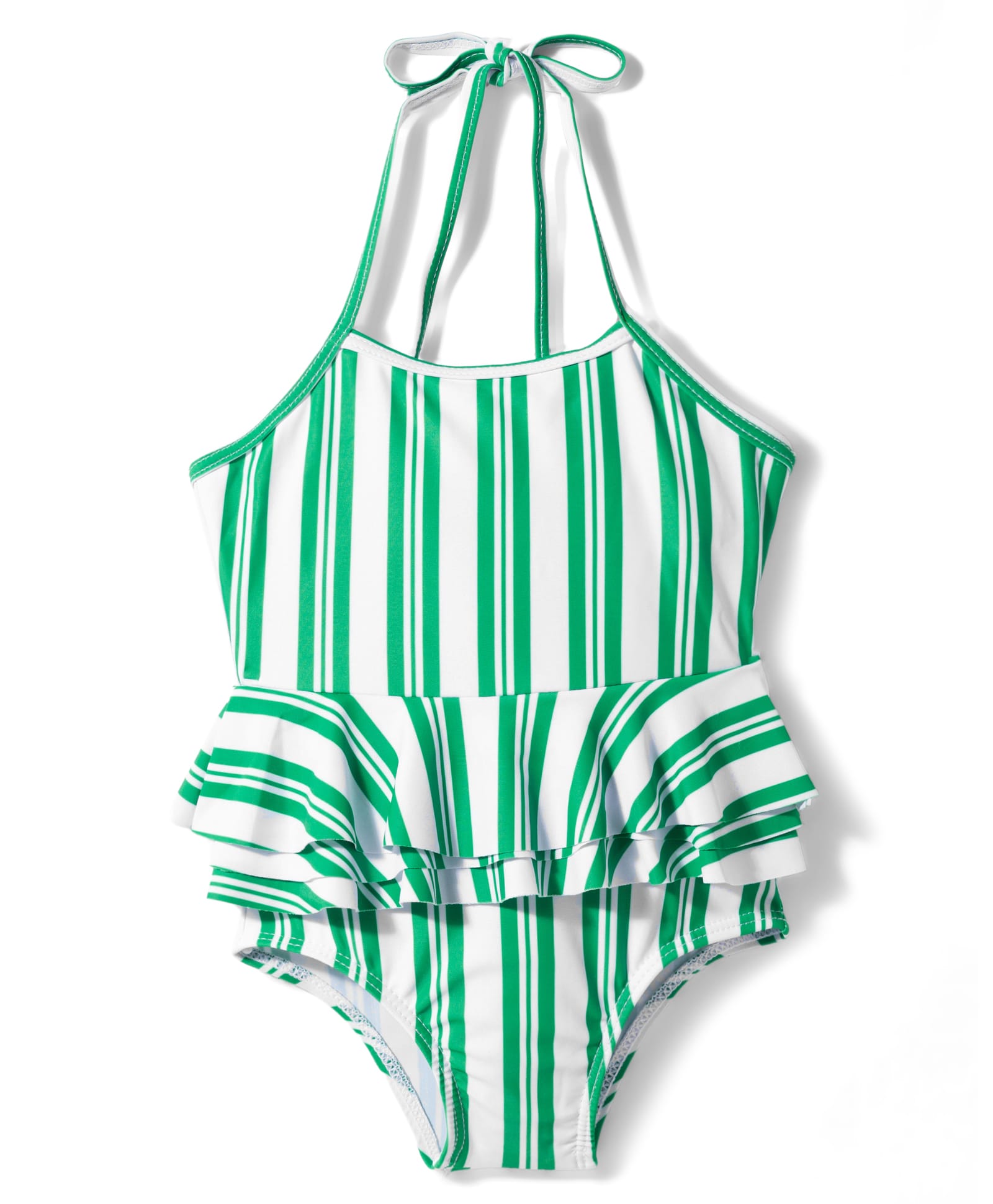 KIDLINGSS Sleeveless Striped & Frill Detailed Swimsuit - Green-image-35