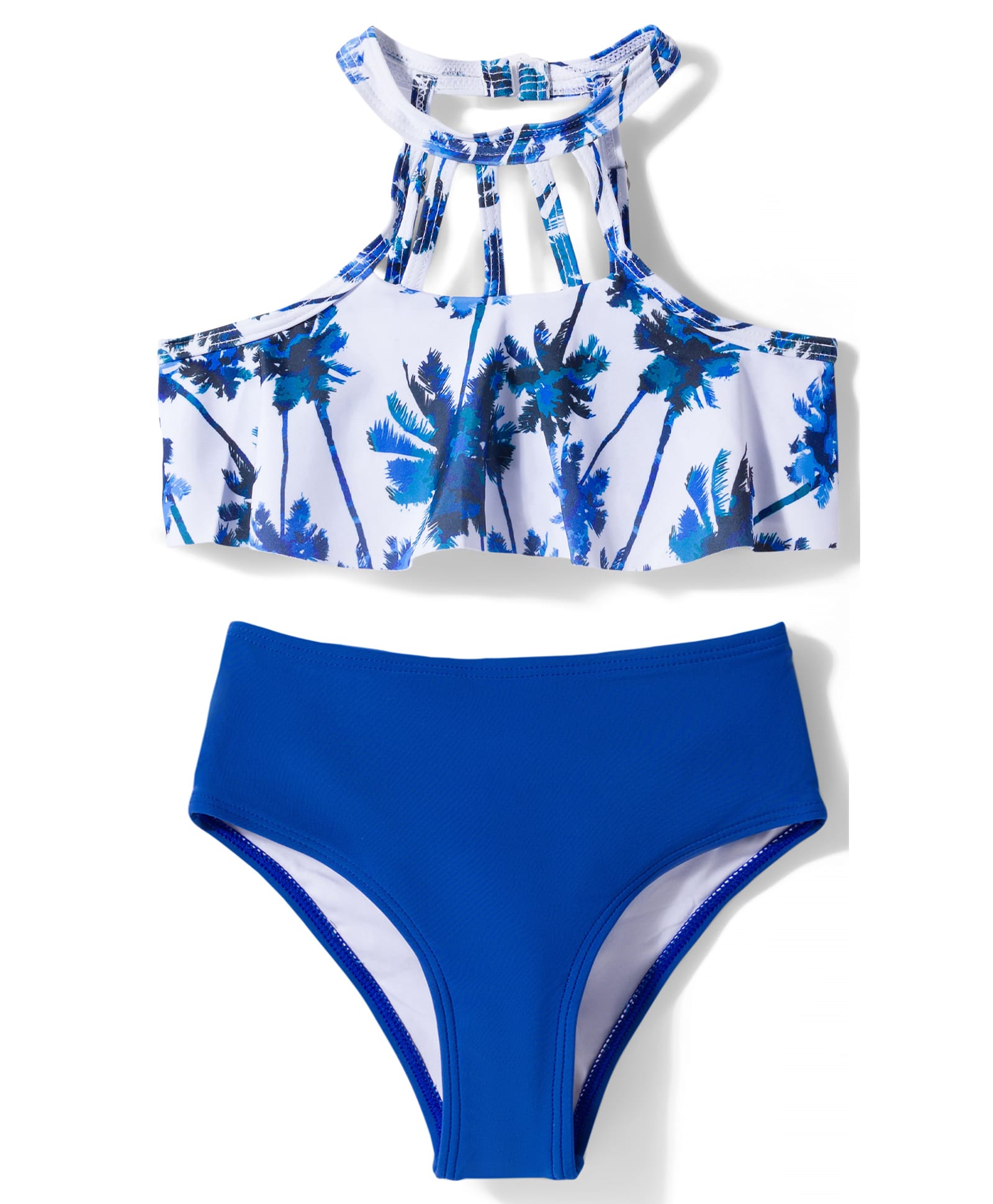 KIDLINGSS Sleeveless Tree Printed 2 Piece Swimsuit - Blue-image-18