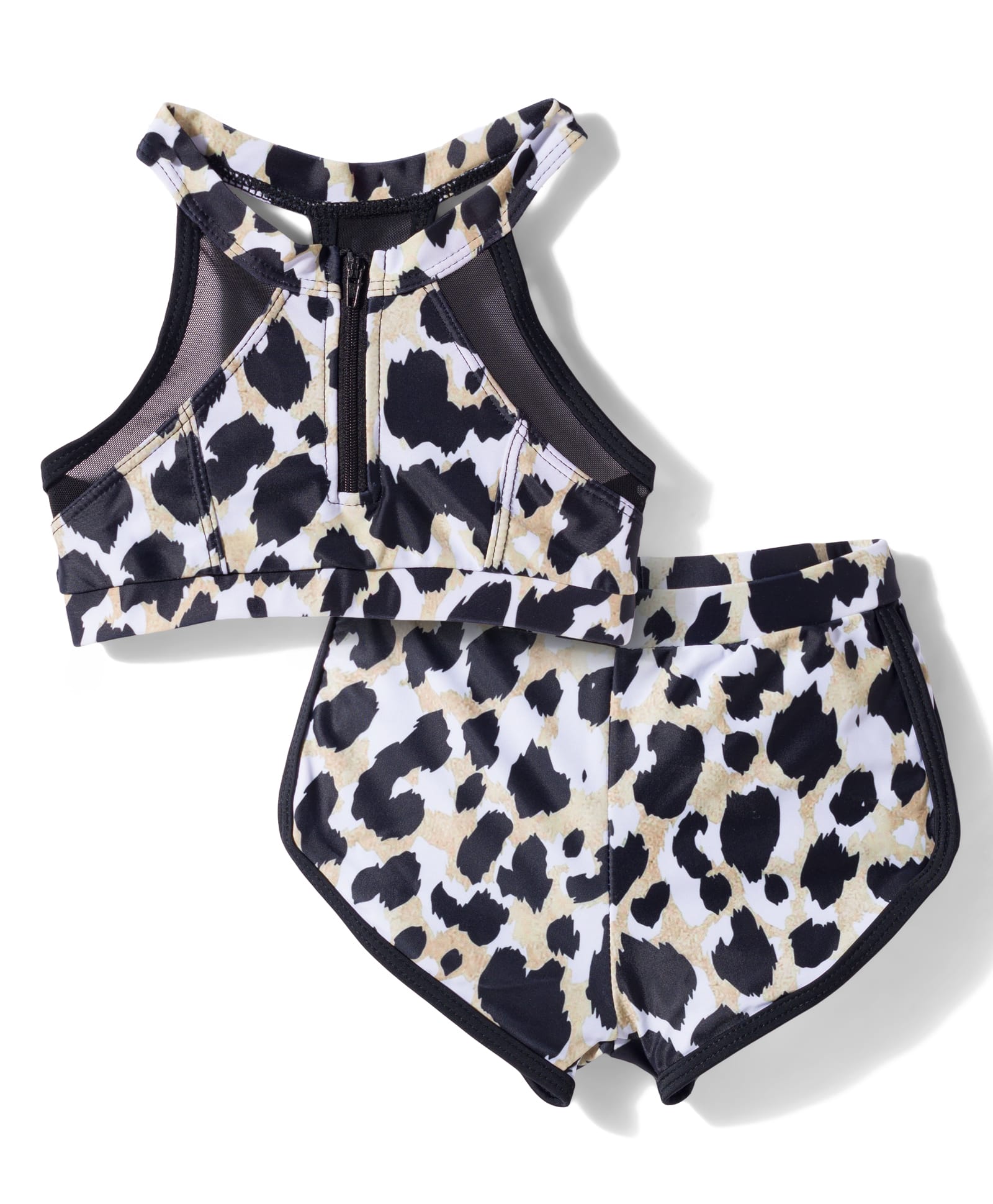 KIDLINGSS Sleeveless Leopard Printed 2 Piece Swimsuit - Black-image-35