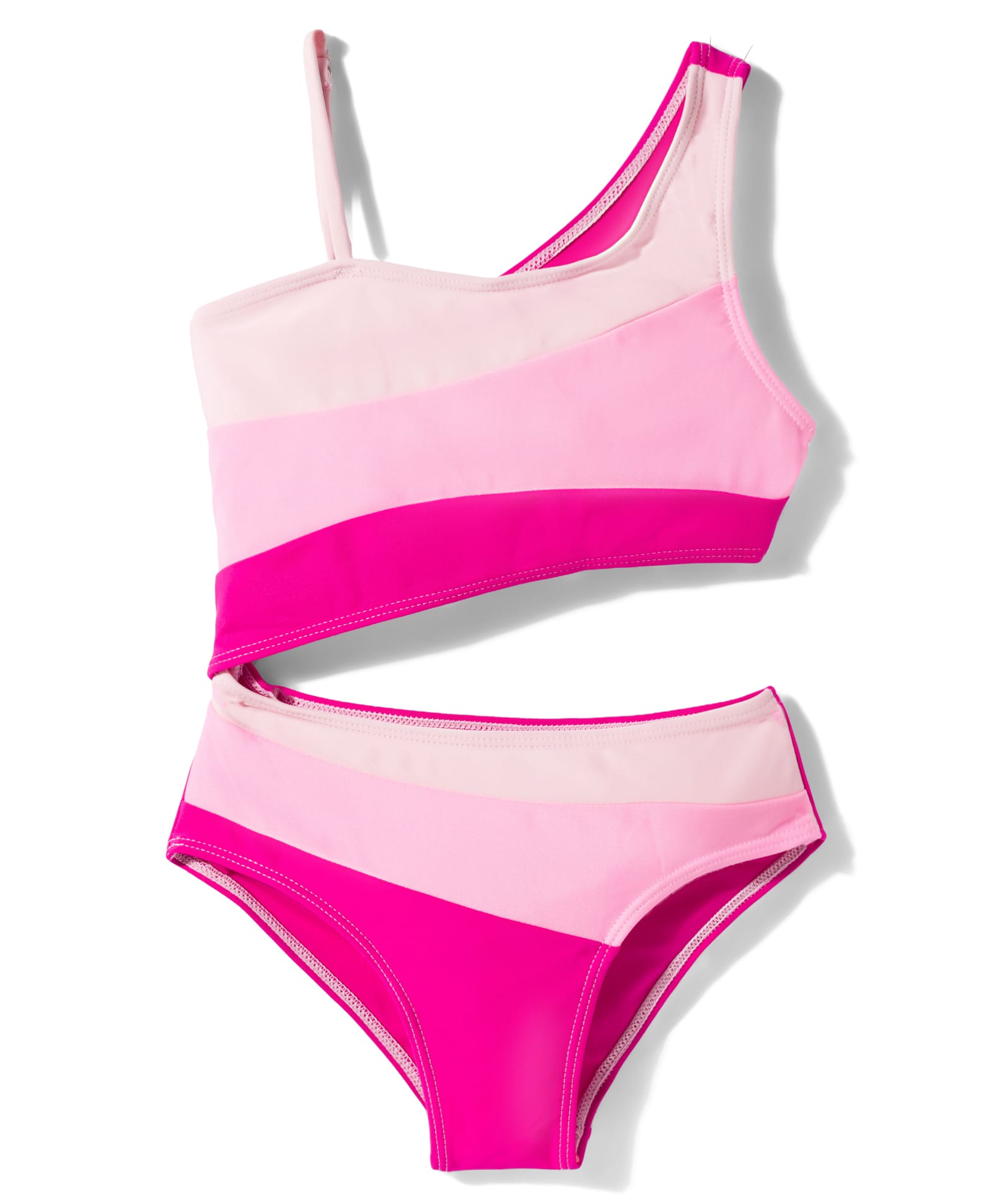 KIDLINGSS Sleeveless Colour Blocked V Cut Swimsuit - Pink-picture-23