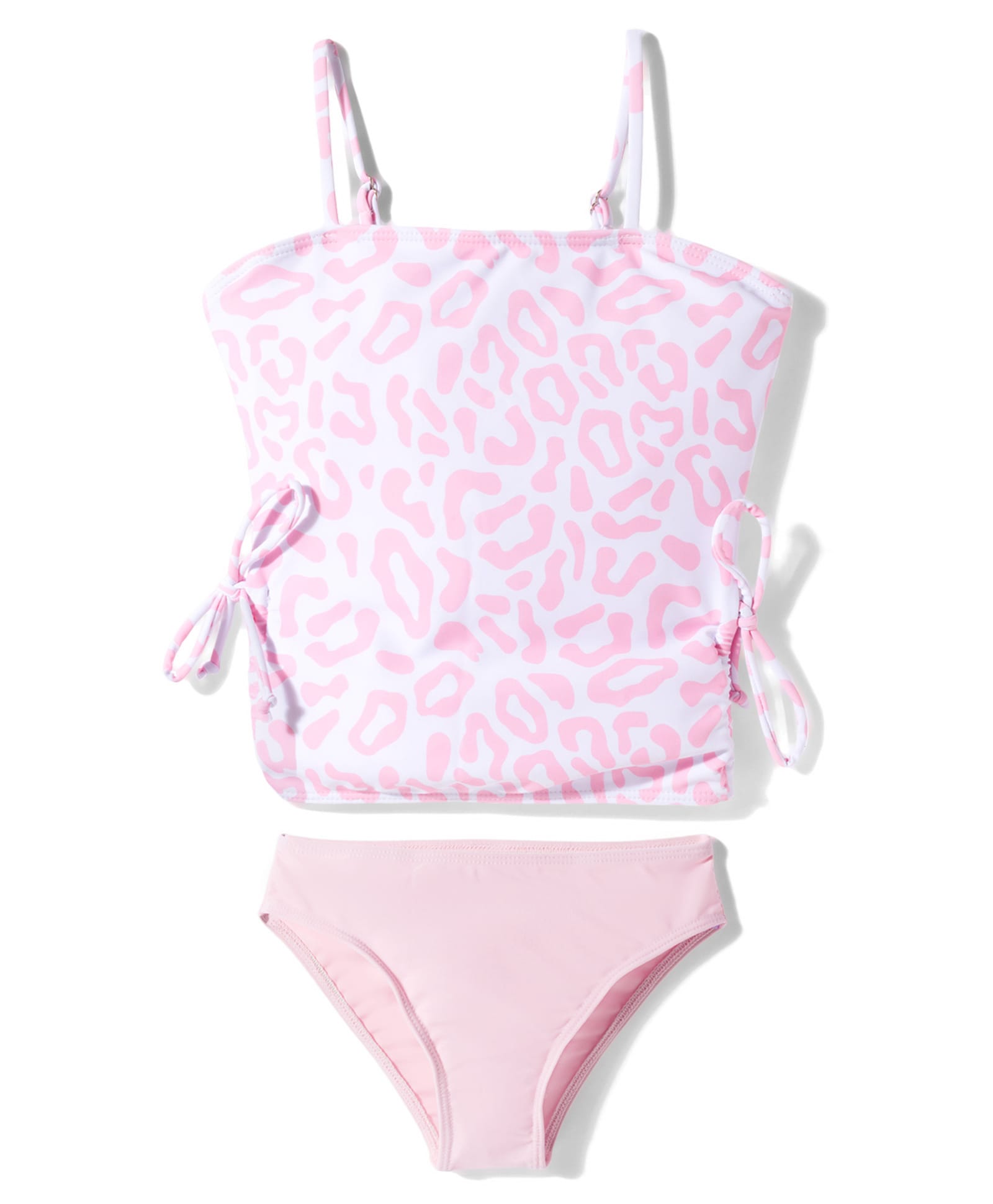 KIDLINGSS Sleeveless Leopard Printed 2 Piece Swimsuit - Light Pink-image-4