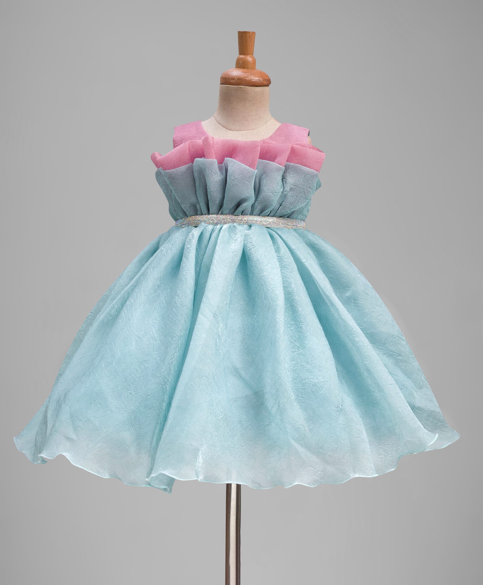 Enfance Woven Sleeveless Solid Flared Party Dress - Sea Green-image-22