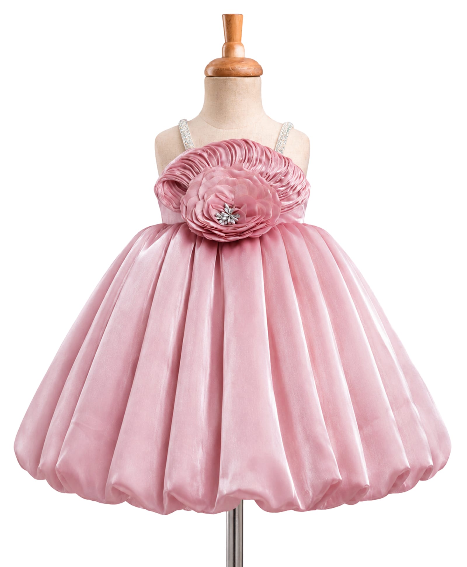 Enfance Woven Sleeveless Flower Applique Party Dress - Light Pink-picture-4