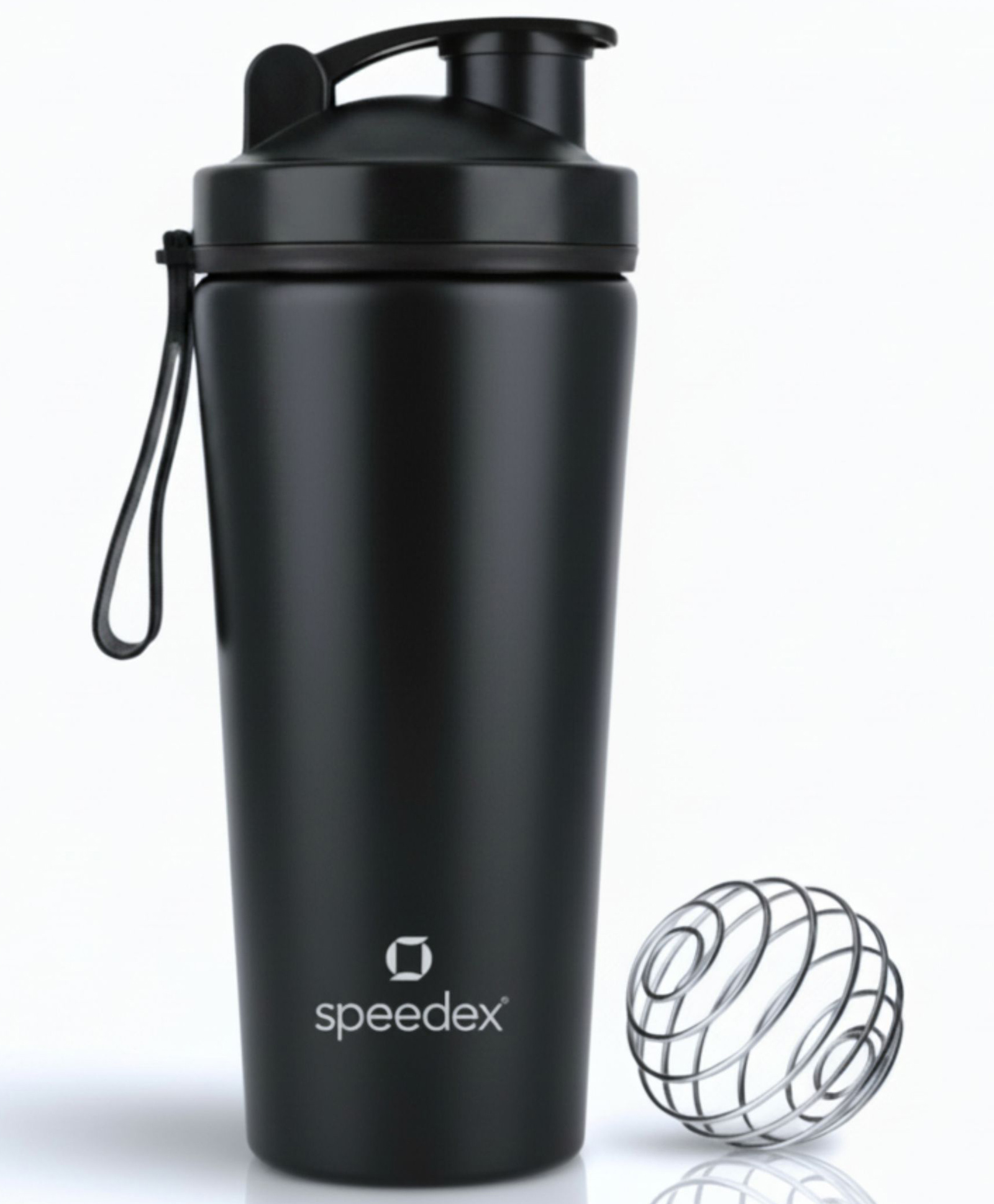 YouFit Stainless Steel Gym Shaker Bottle 750ml with Mixing Ball | Leakproof, Wide Mouth, Flip Cap, Metal Shaker for Men & Women | Black-image-48