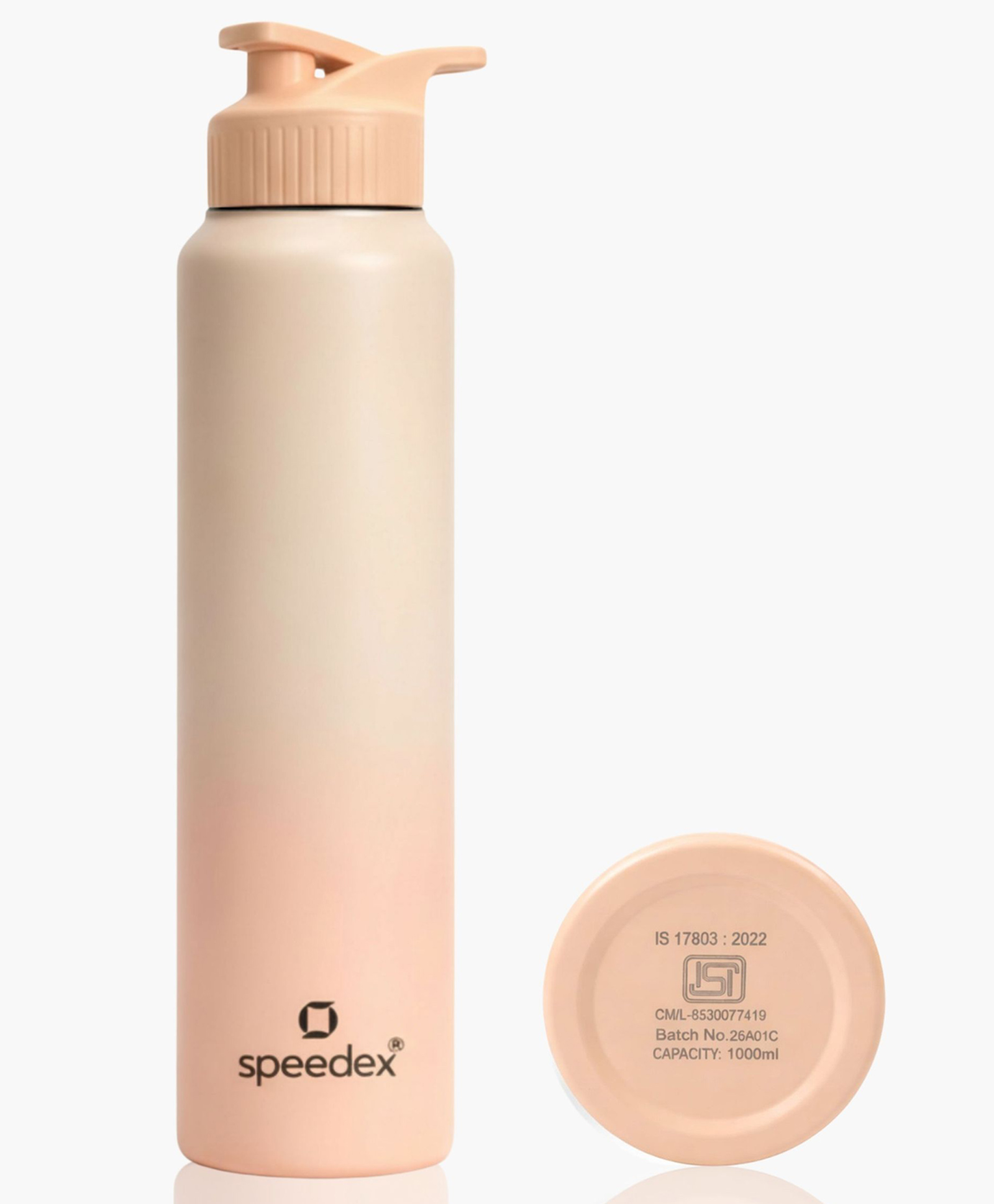 Speedex Stainless Steel Water Bottle 1 Litre (1000 ml), BIS Approved, Leakproof Sipper Cap, Peach Orange, Pack of 1-image-36