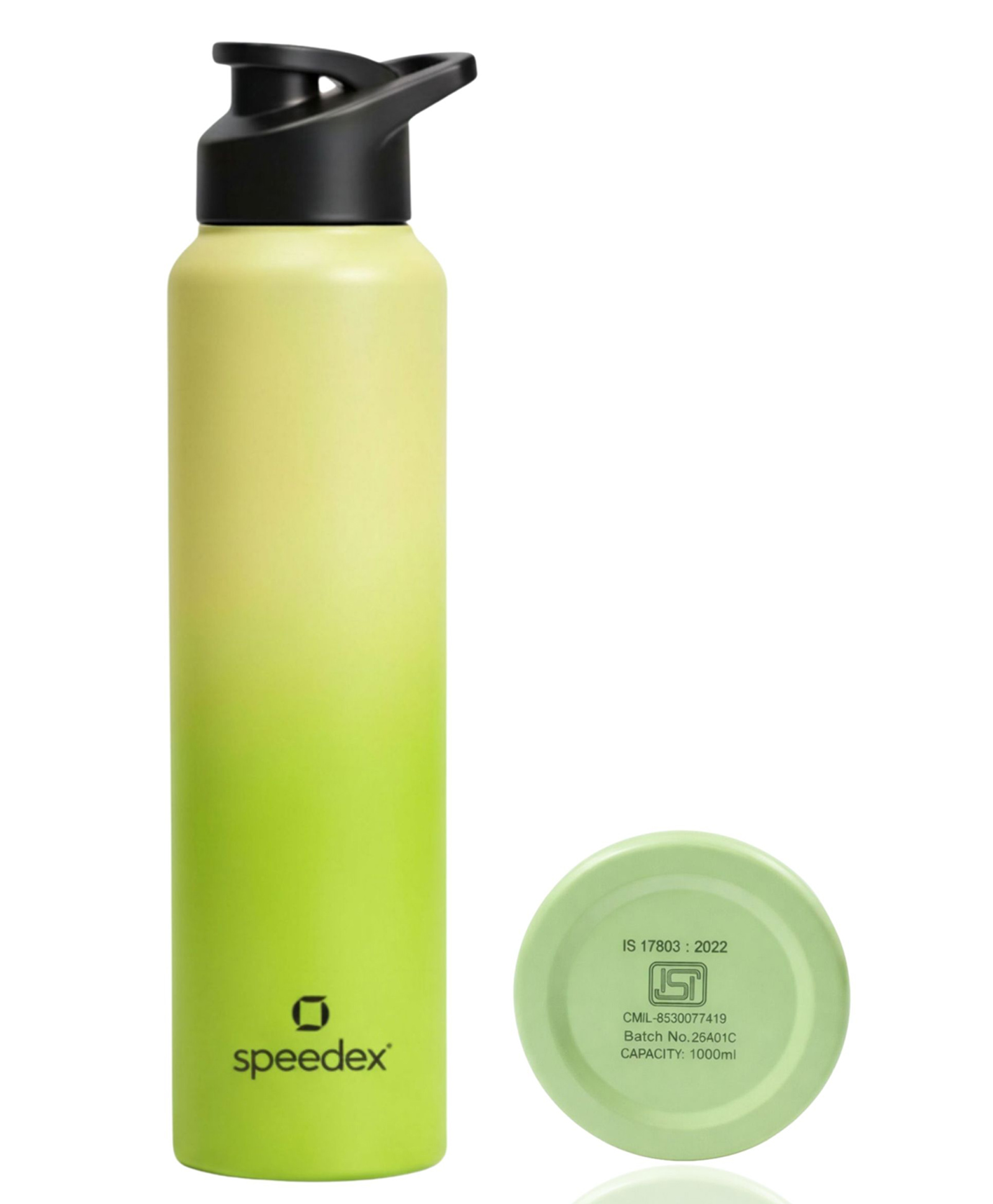 Speedex Stainless Steel Water Bottle 1 Litre (1000 ml), BIS Approved, Leakproof Sipper Cap, Lime Green, Pack of 1-image-22