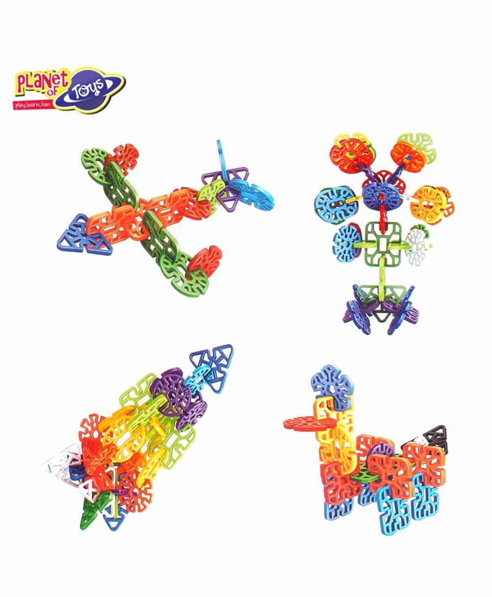Planet of Toys Geometry Snowflakes Blocks Multicolour - 60 Pieces-image-23