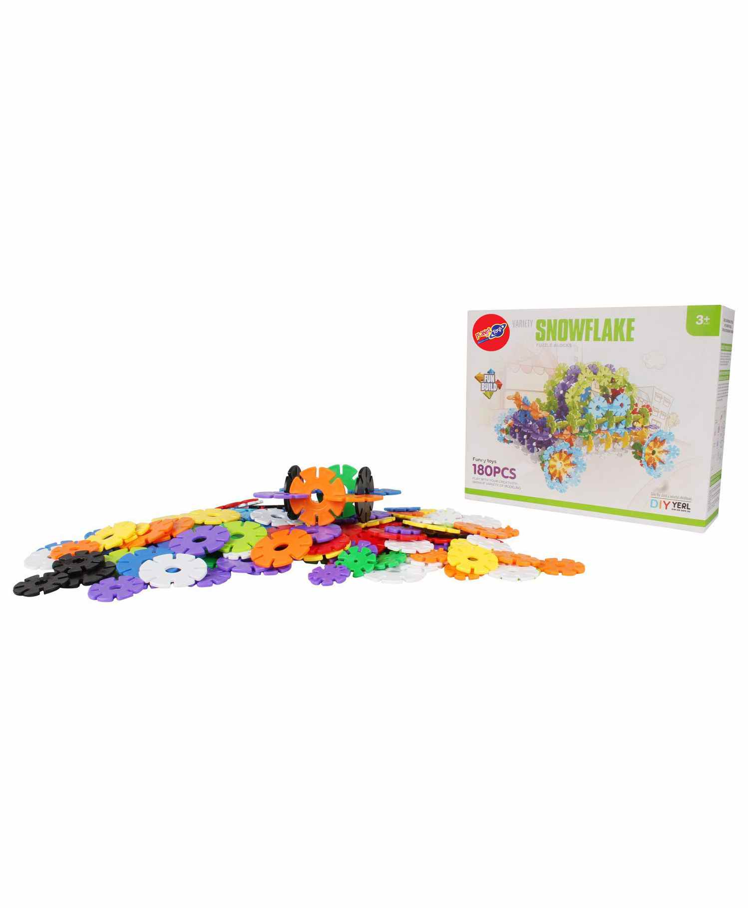 Planet of Toys Snowflake Blocks Multicolour - 180 Pieces-picture-12
