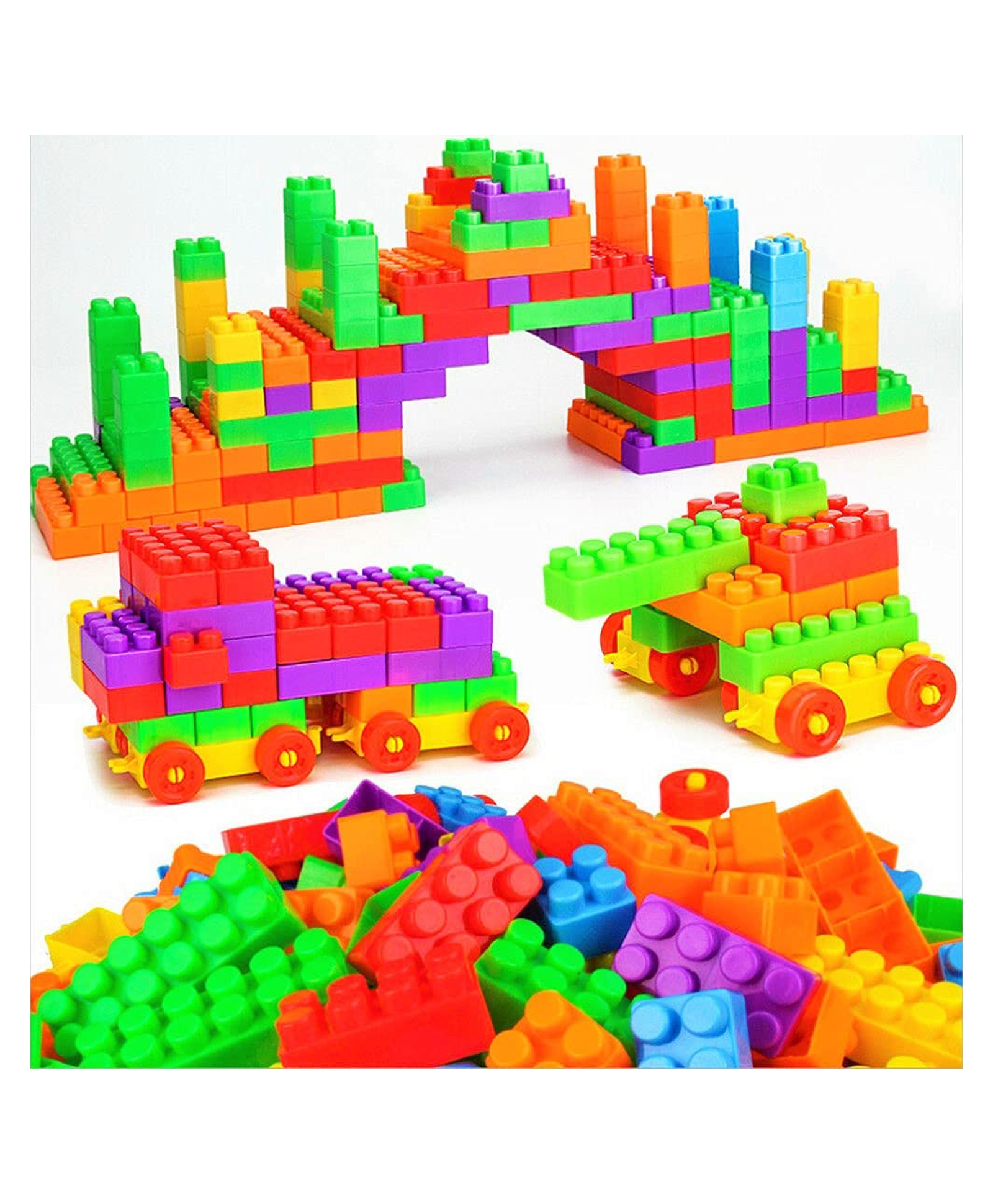 Enorme DIY 40+ Pcs Colorful Plastic Smart Puzzle Intelligent Building Blocks Toy Set for Kids-image-38