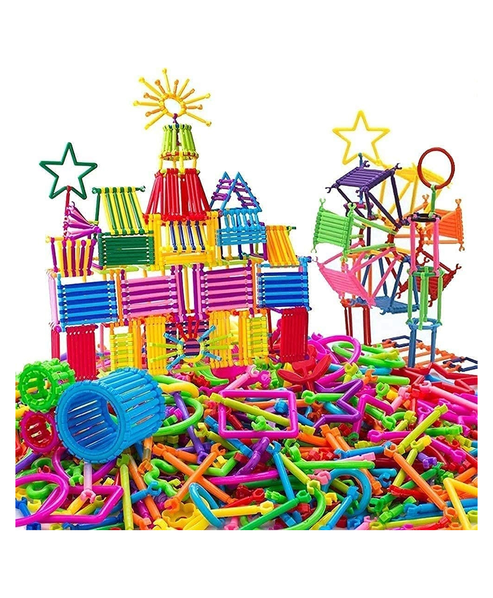 Enorme DIY 100+ Pcs Colorful Plastic Stick Bars Educational Building Blocks Toy Set for Kids-picture-2