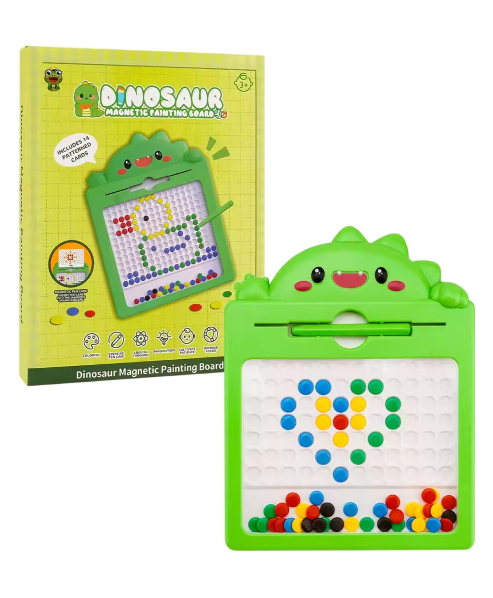 FunBlast Dinosaur Design Magnetics Beads Board Game for kids Multicolor-picture-46