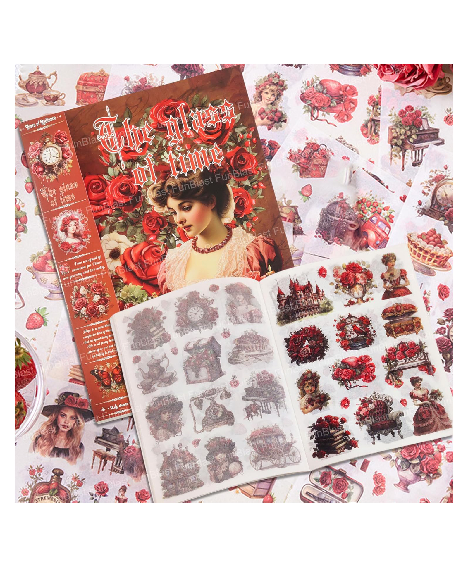 FunBlast American Style Decorative Sticker Book Set 24 Sheet/250+ Stickers (Multicolor)-picture-45