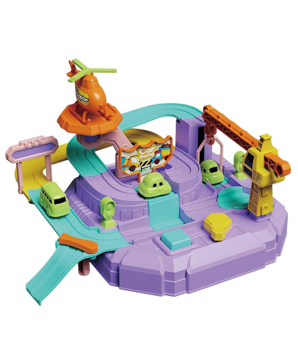 FunBlast DIY Urban Track Toy Set with Truck & Mini Cars for Kids (Multicolor)-image-14