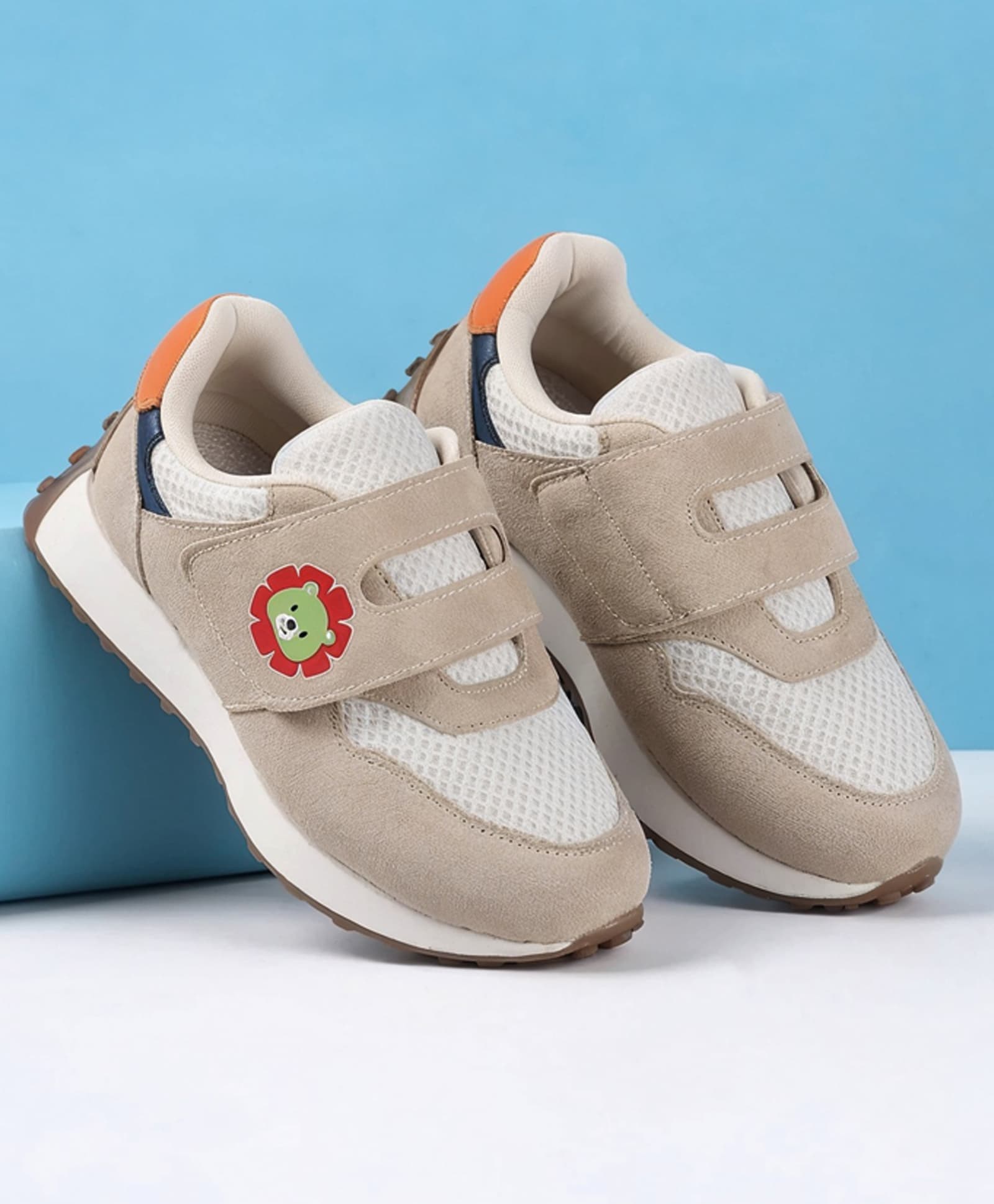Babyoye Velcro Closure Sneaker Shoes With Tiger Print - Beige-image-20