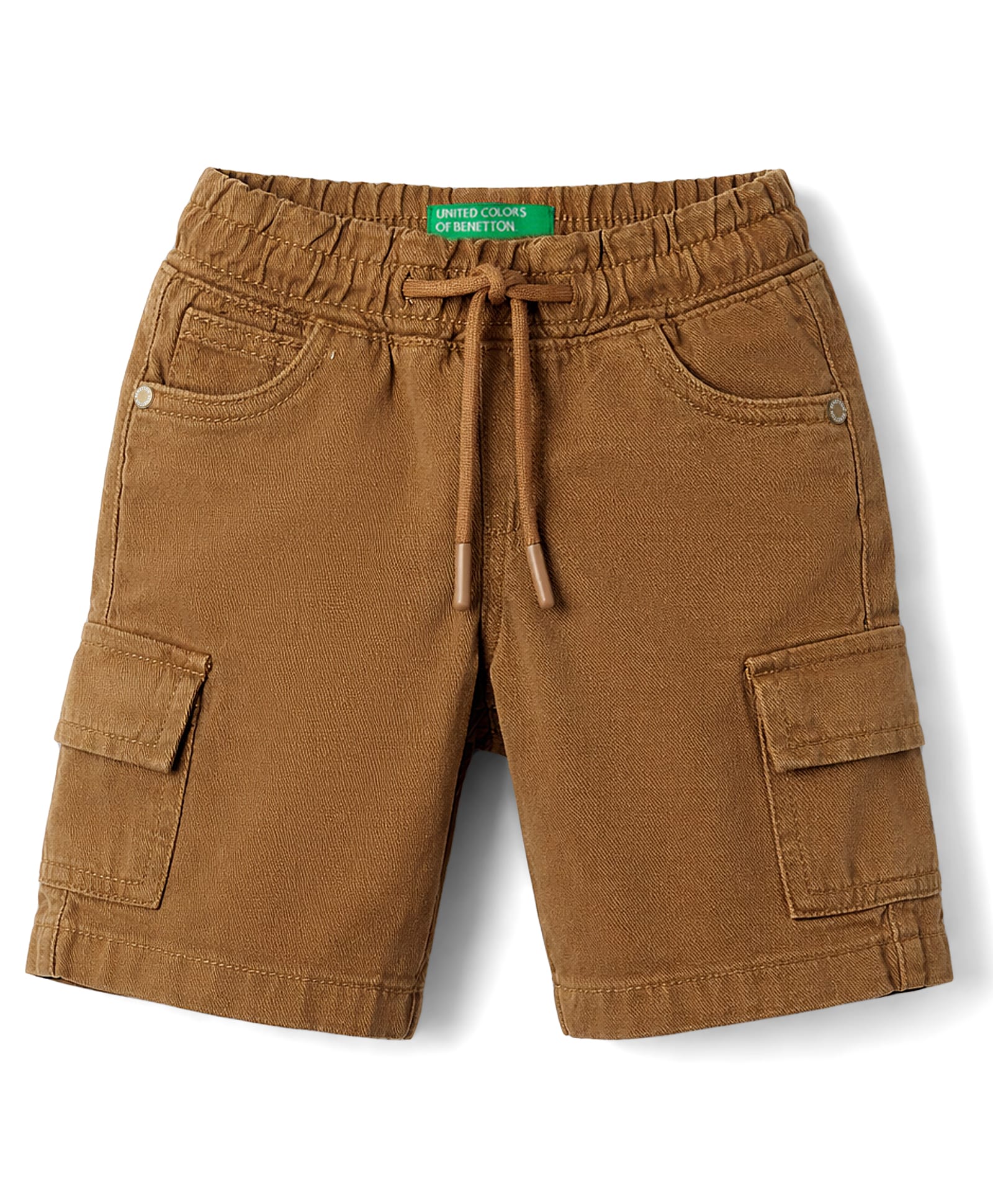 UCB Cotton Woven Knee Length Double Pocket Solid Cargo Shorts - Brown-picture-13