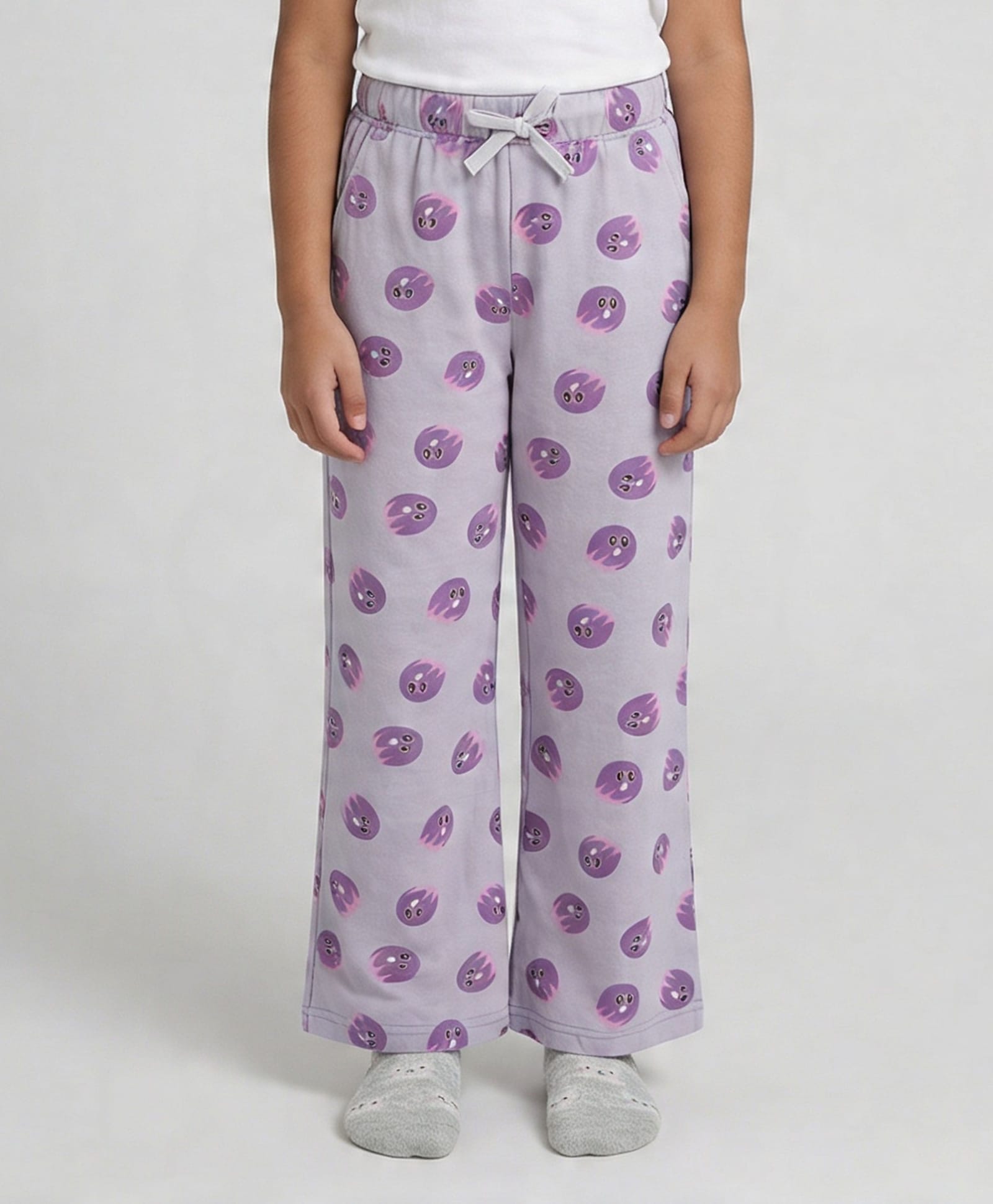 Kiddopanti Cotton Knit Monster Printed Pajama - Cool Grey-picture-22
