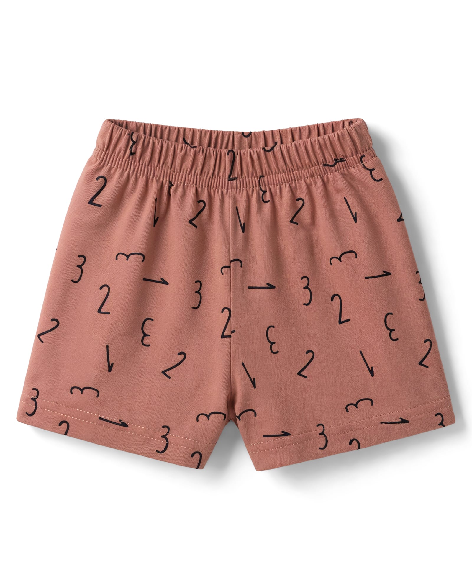 Pink Rabbit Sinker Knit Knee Length Shorts With Number Print - Pink-picture-22