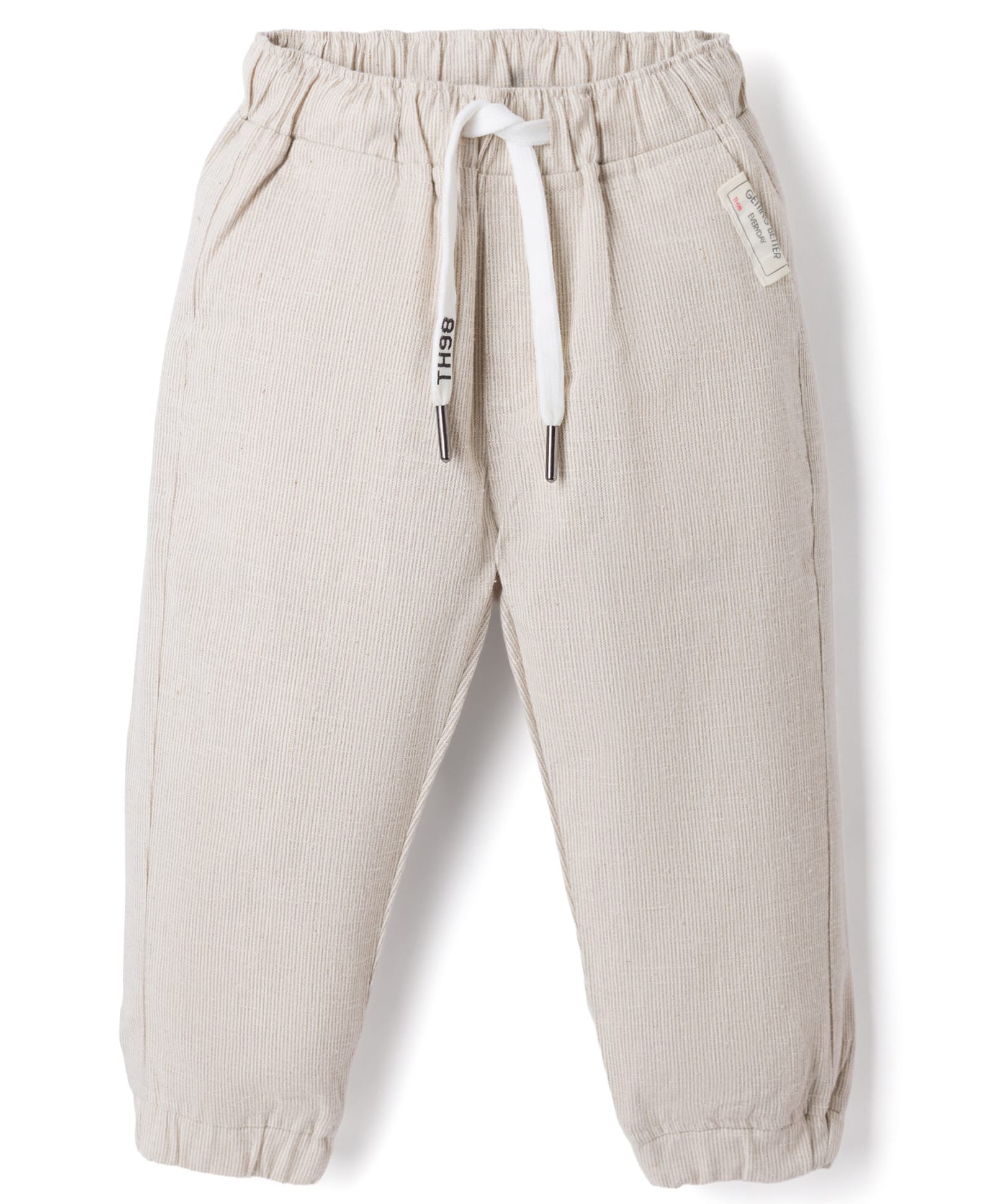 ToffyHouse Cotton Knit Full Length Solid Track Pant - Beige-picture-28