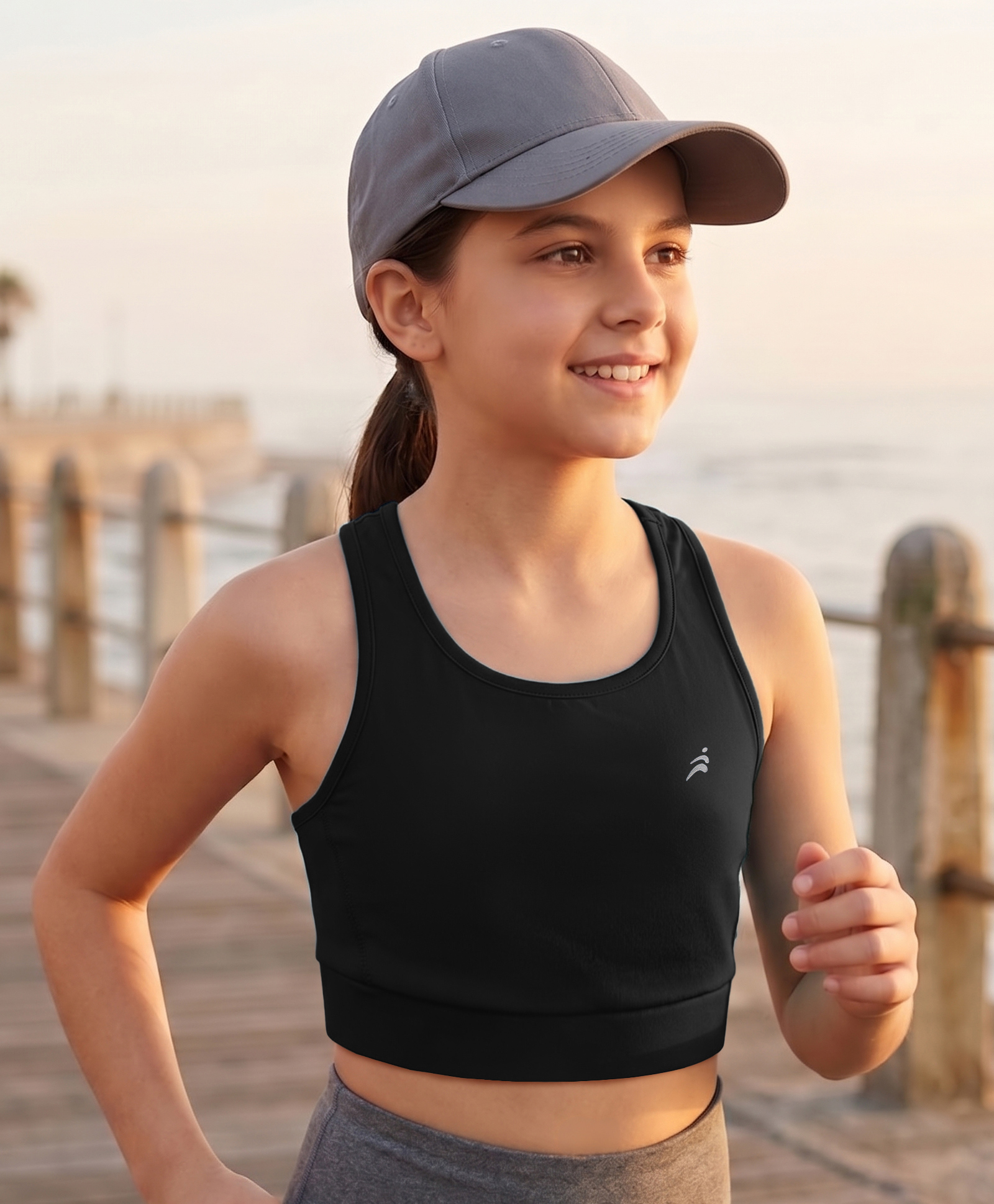 Pine Active Lycra Knit Sleeveless Super Stretch Extra Soft Sports Bra - Black-picture-31