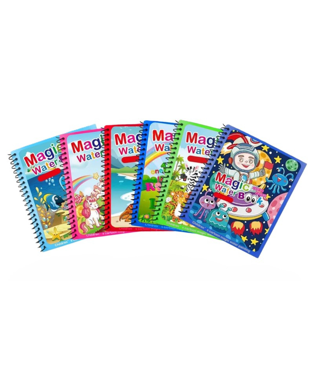 PLUSPOINT Magic Quick Dry Water Book Reusable Colouring Water Doodle Book self-Drying with Water Pen for Kids Drawing Practice Book for Toddlers, Return Gifts, Birthday Party (for Boys 6 Books)-picture-13