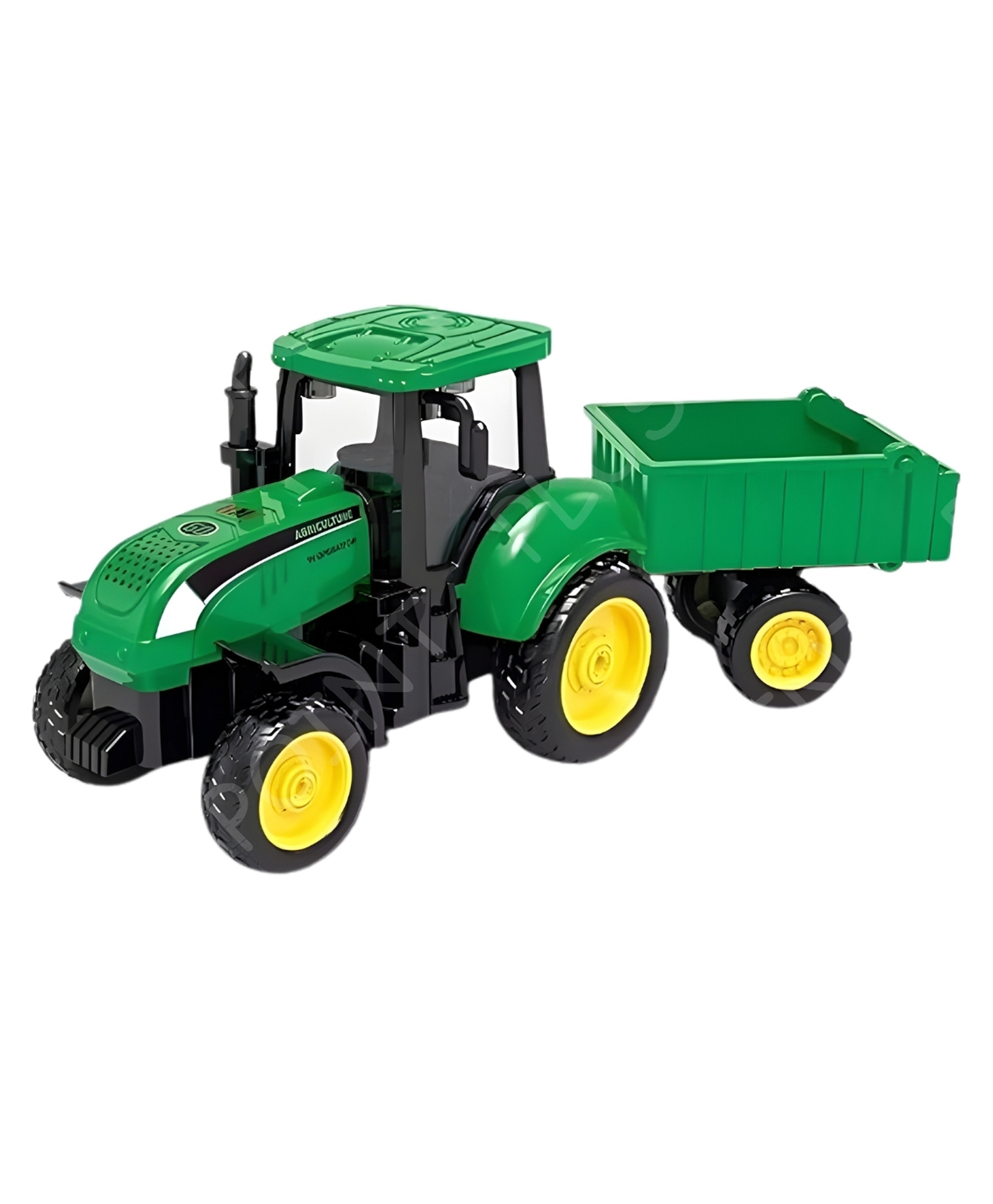 Friction powered Tractor Toy Push & Go Tractor Toy with Trolley Agriculture Farm Vehicle for Kids-image-44