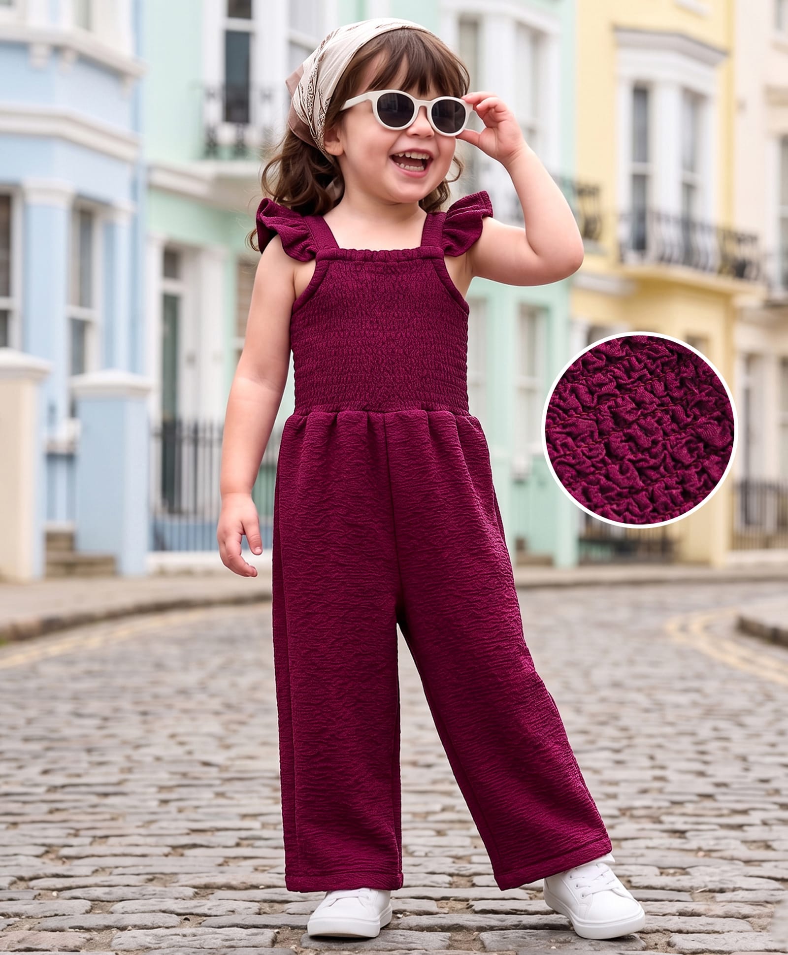 kookie kids india Kookie Kids Knit Sleeveless Solid Jumpsuit - Maroon-picture-37