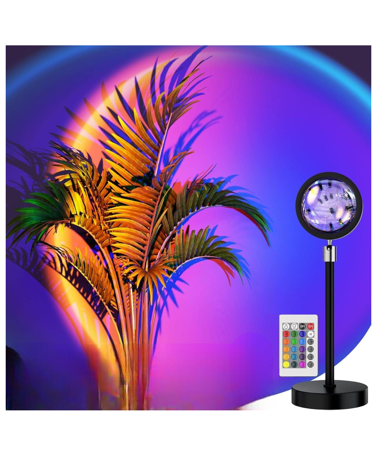 WOLTAX Sunset Projection Lamp LED RGB with Remote Control, Rainbow Sunset Light Projector for Bedroom, Photography, Room Decor & Mood Lighting Lamp-image-5