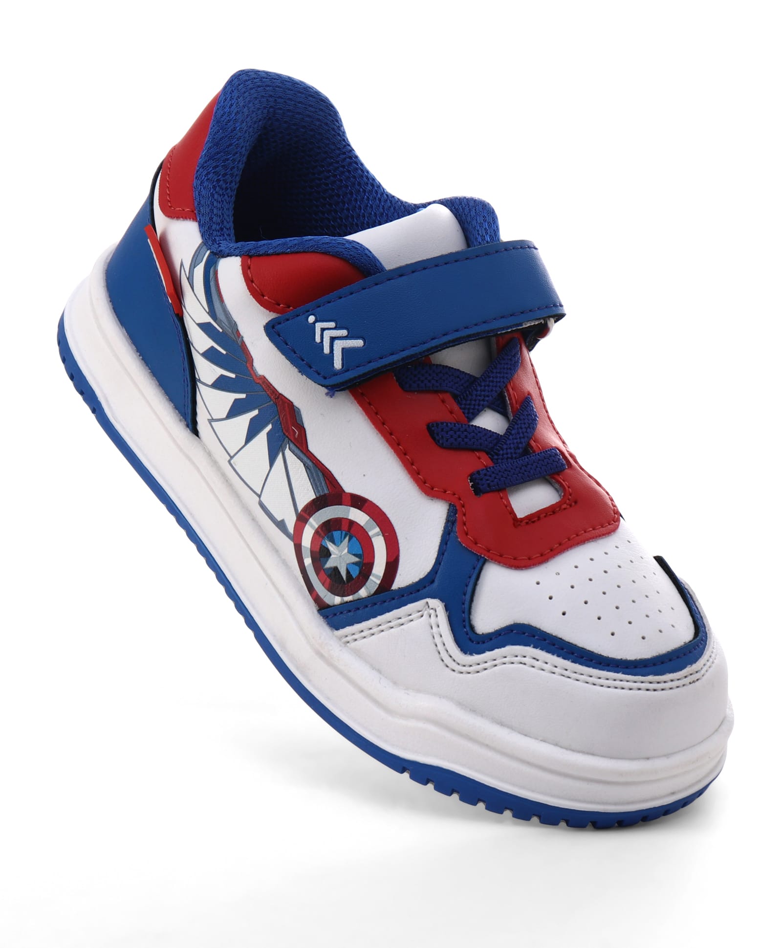 Pine Kids Marvel Velcro Closure Casual Shoes With Captain America Print - White & Red-image-15