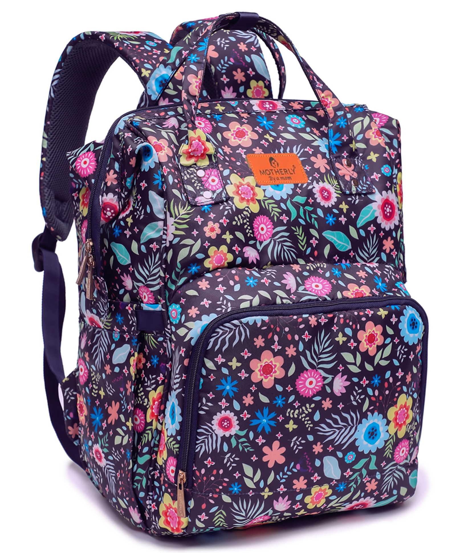 Motherly Elegant Customized Diaper Bag for Mothers for Trave with Warranty(Purple Flower)-image-48