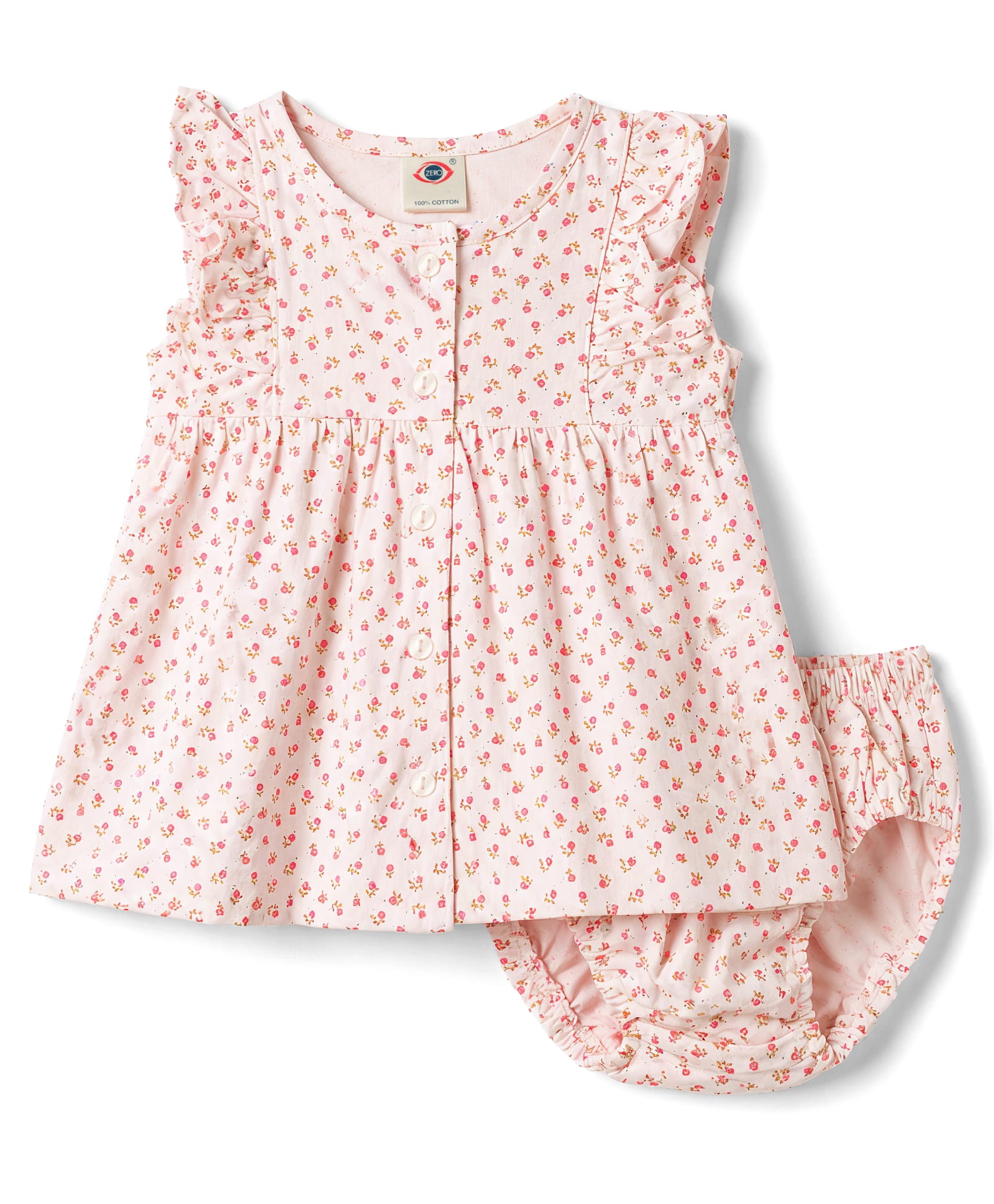 Zero Cotton Knit Frocks with Bloomer/Short Sleeveless Floral M Pink 3-6 Months-picture-30